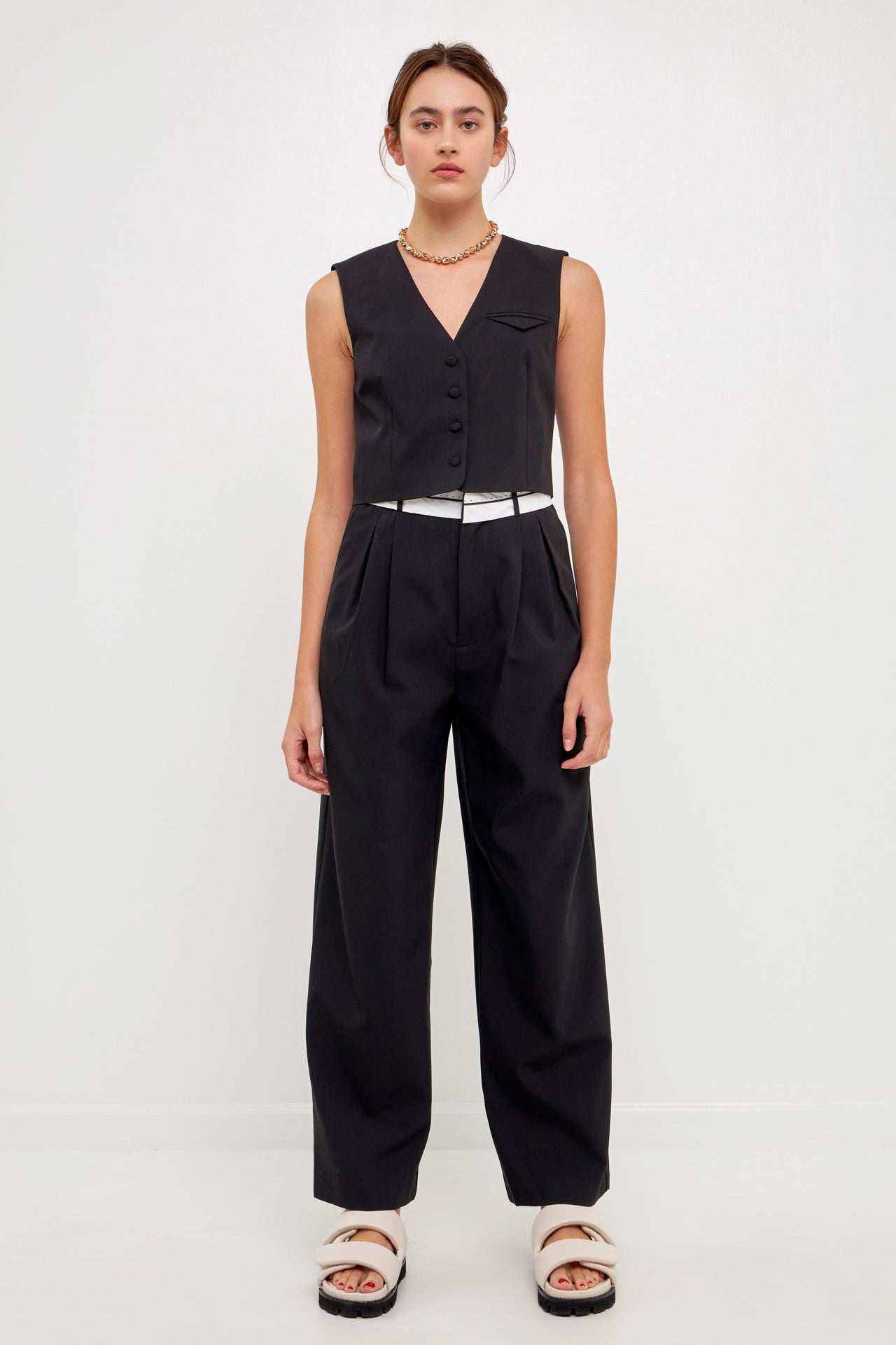 GREY LAB - Contrast Waist Pants - PANTS available at Objectrare