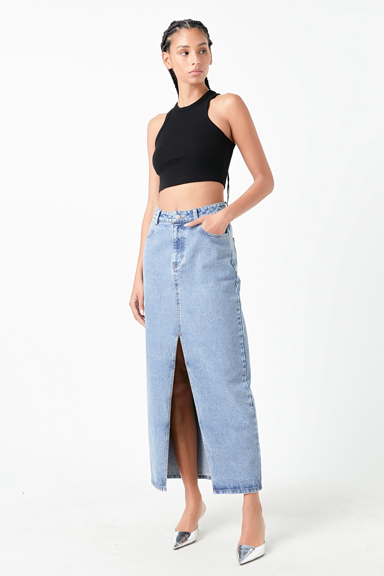 GREY LAB - Cropped Racerback Tank - CAMI TOPS & TANK available at Objectrare