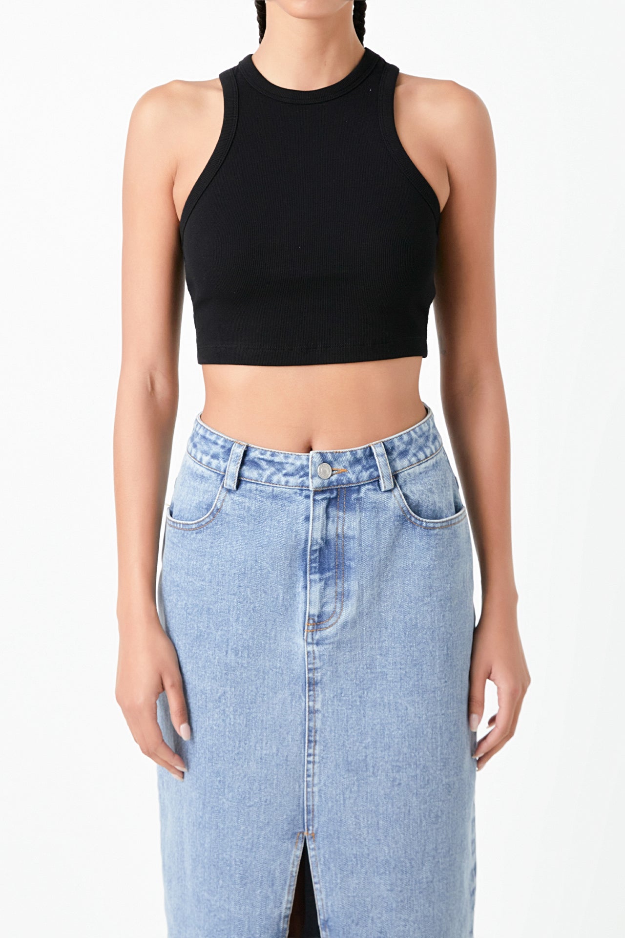 GREY LAB - Cropped Racerback Tank - CAMI TOPS & TANK available at Objectrare