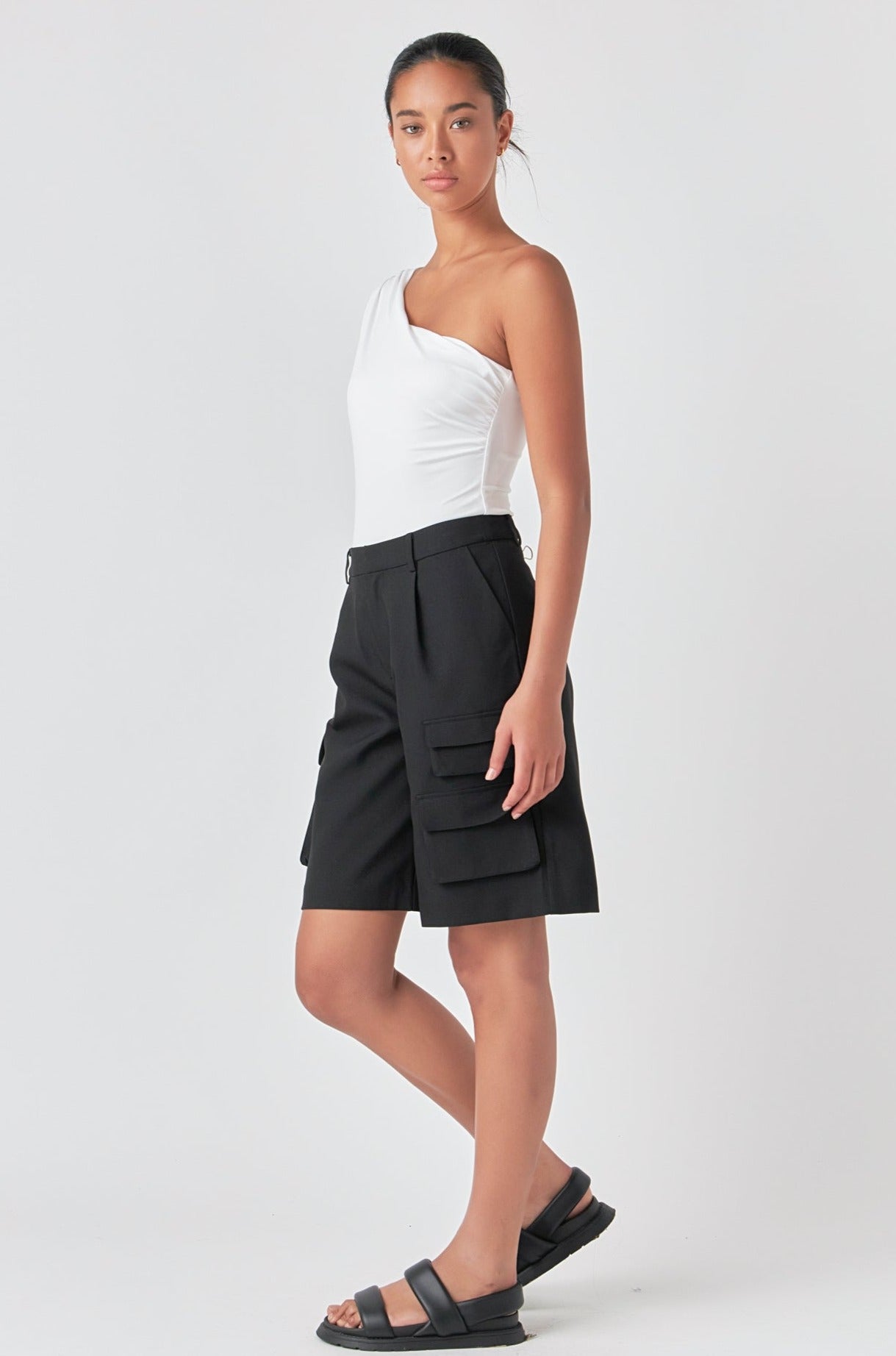 GREY LAB - Asymmetric Bodysuit - BODYSUIT available at Objectrare