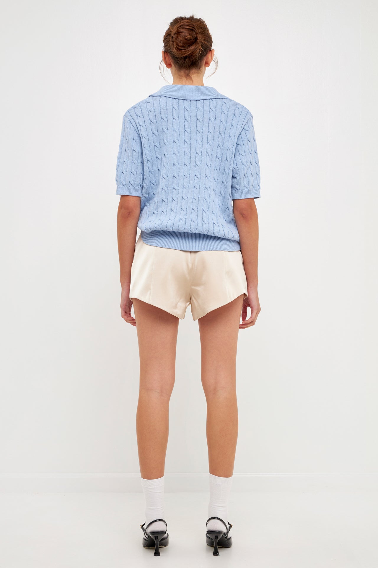 GREY LAB - Cable Knit Polo Top - TOPS available at Objectrare