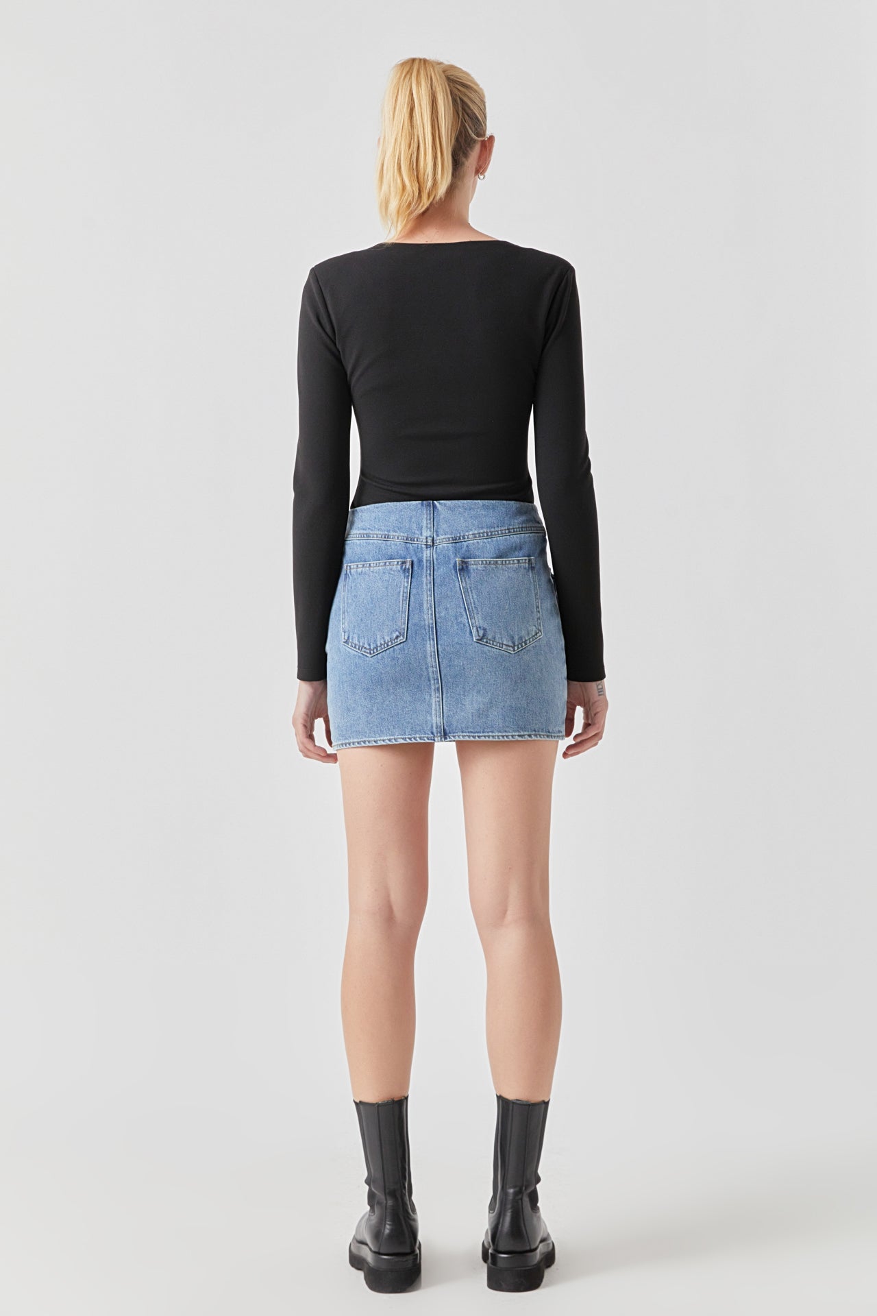 GREY LAB - Square Neck Shoulder Pad Bodysuit - BODYSUIT available at Objectrare