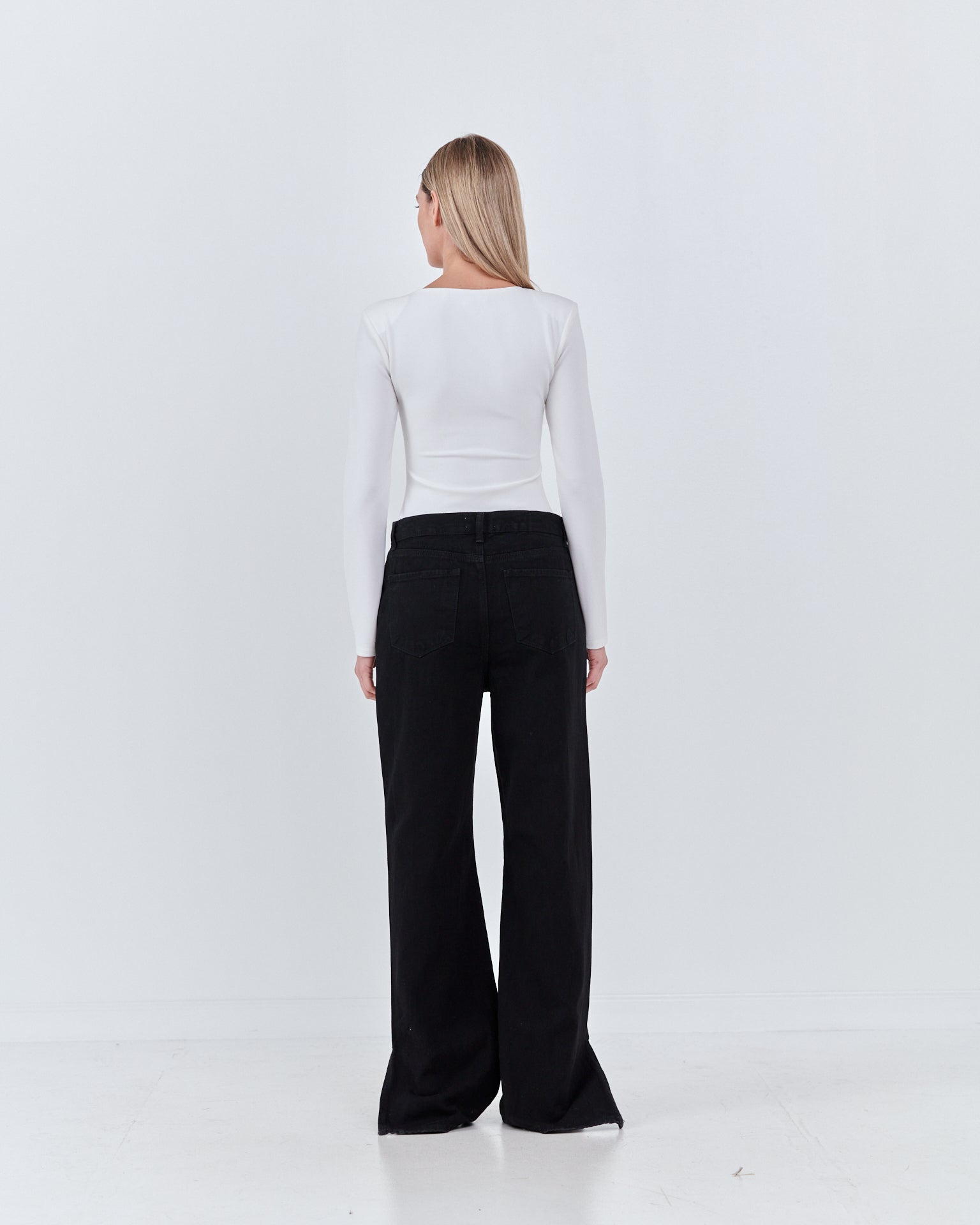 GREY LAB - Square Neck Shoulder Pad Bodysuit - BODYSUIT available at Objectrare