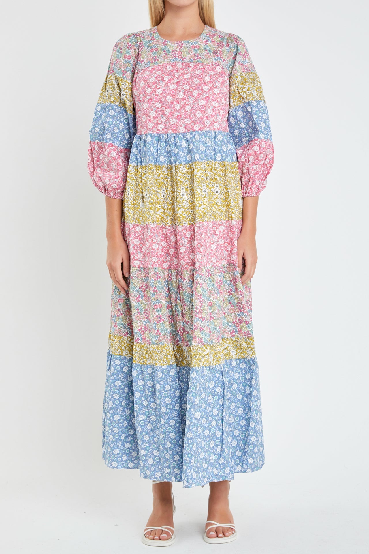 ENGLISH FACTORY - Color Block Tiered Maxi Dress - DRESSES available at Objectrare