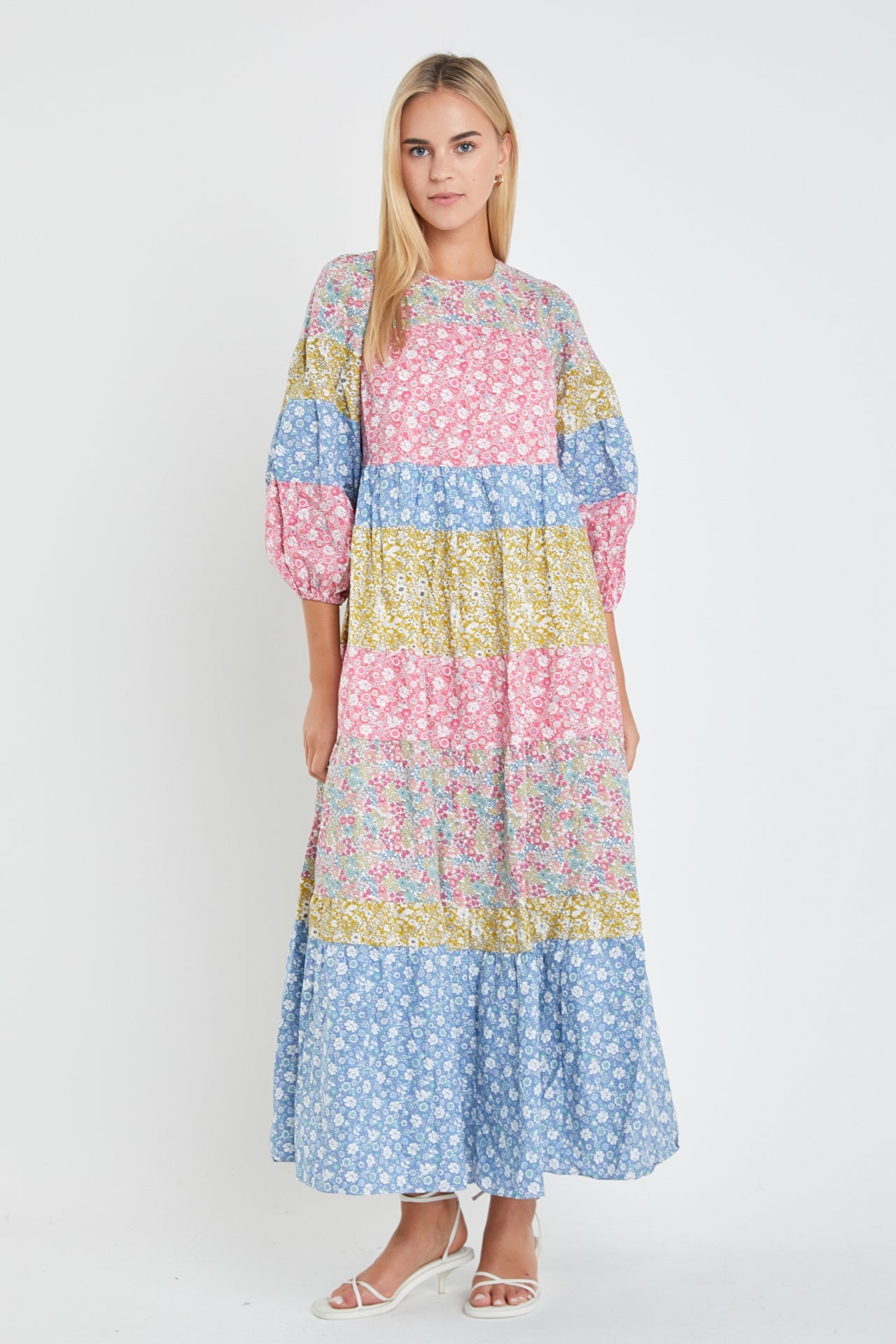 ENGLISH FACTORY - Color Block Tiered Maxi Dress - DRESSES available at Objectrare