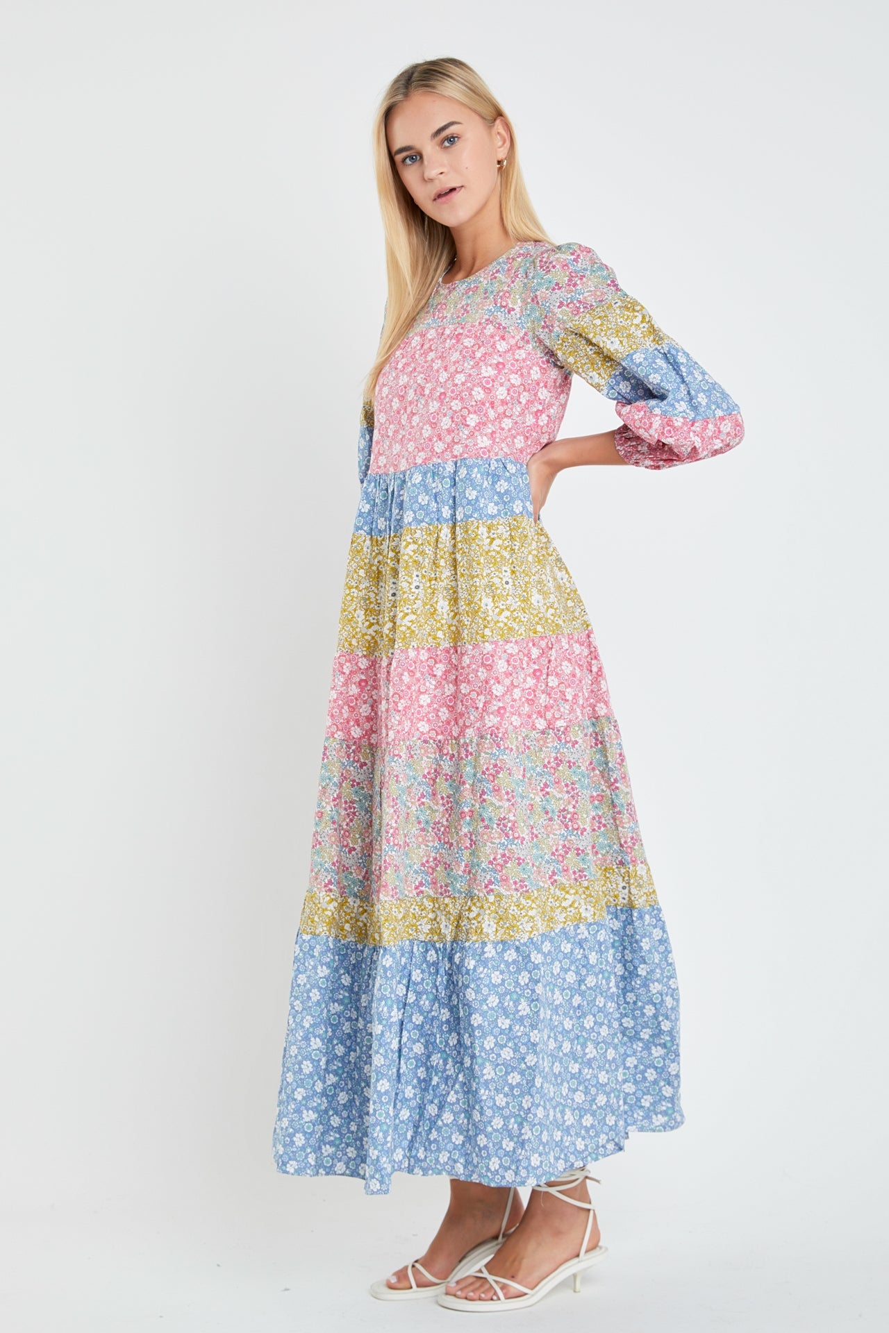 ENGLISH FACTORY - Color Block Tiered Maxi Dress - DRESSES available at Objectrare