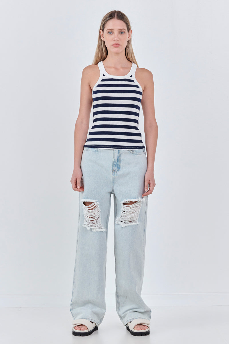 Striped Knit Tank Top