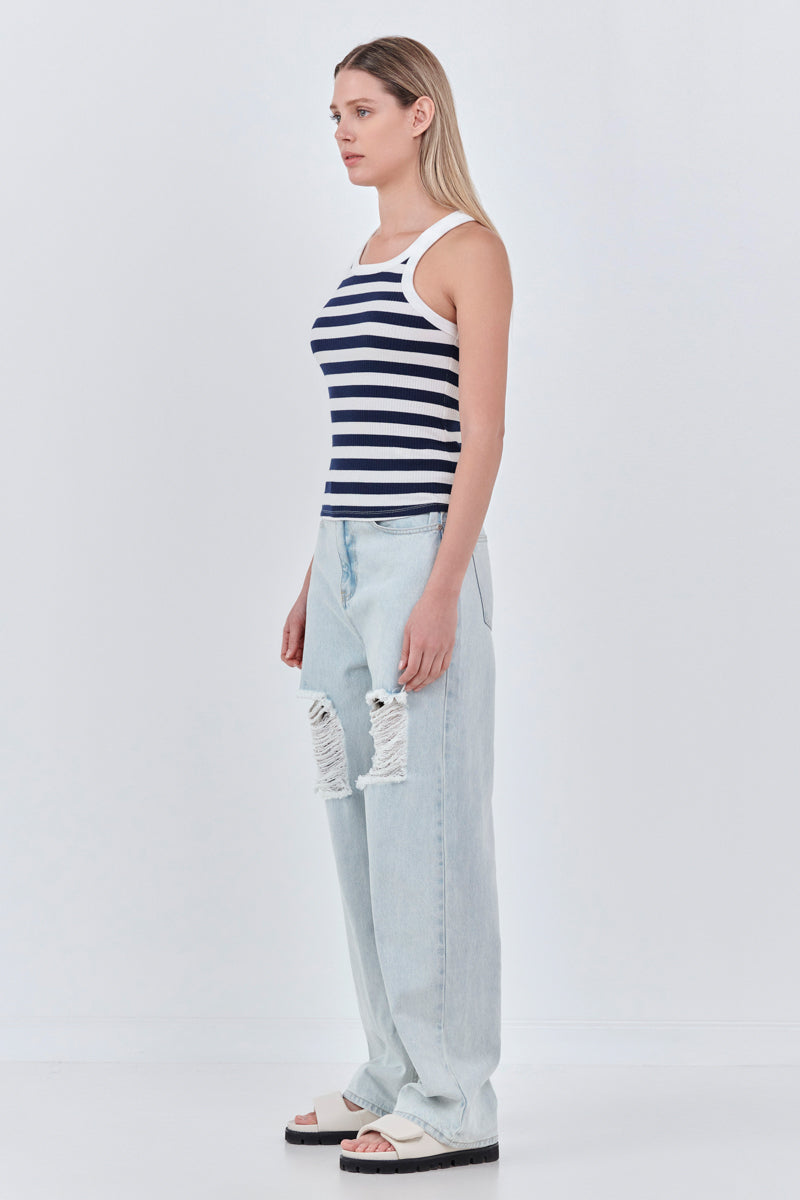 Striped Knit Tank Top