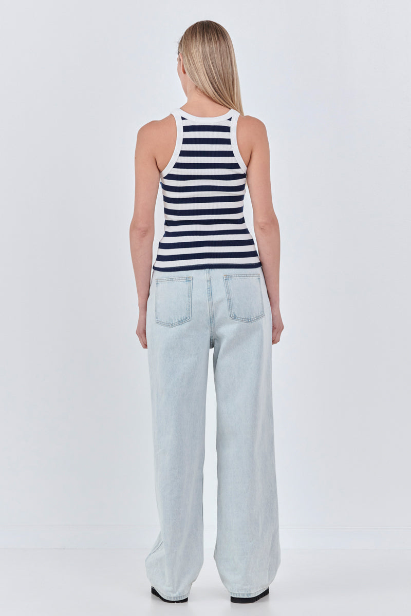 Striped Knit Tank Top