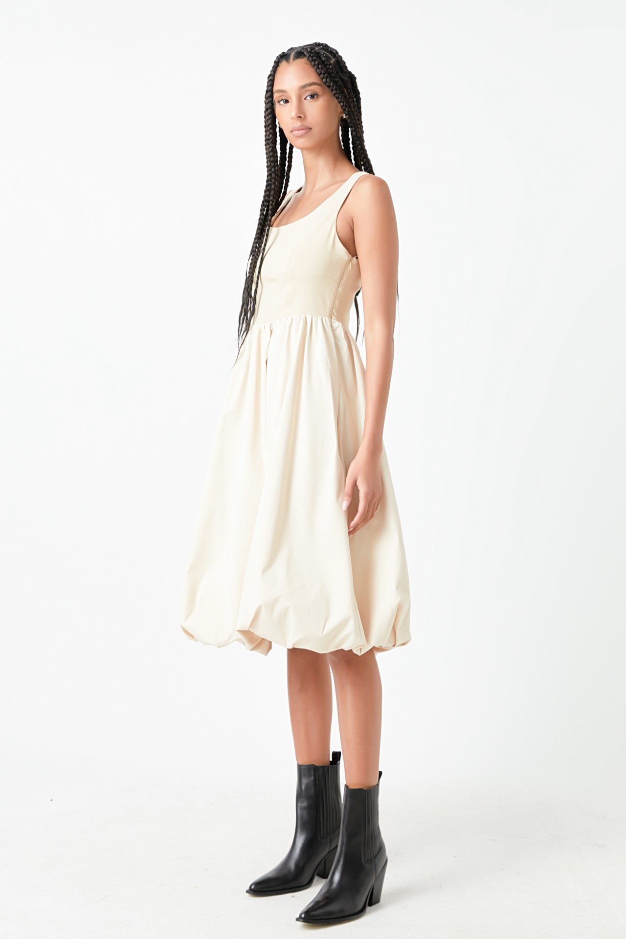 GREY LAB - Combination Midi Dress - DRESSES available at Objectrare