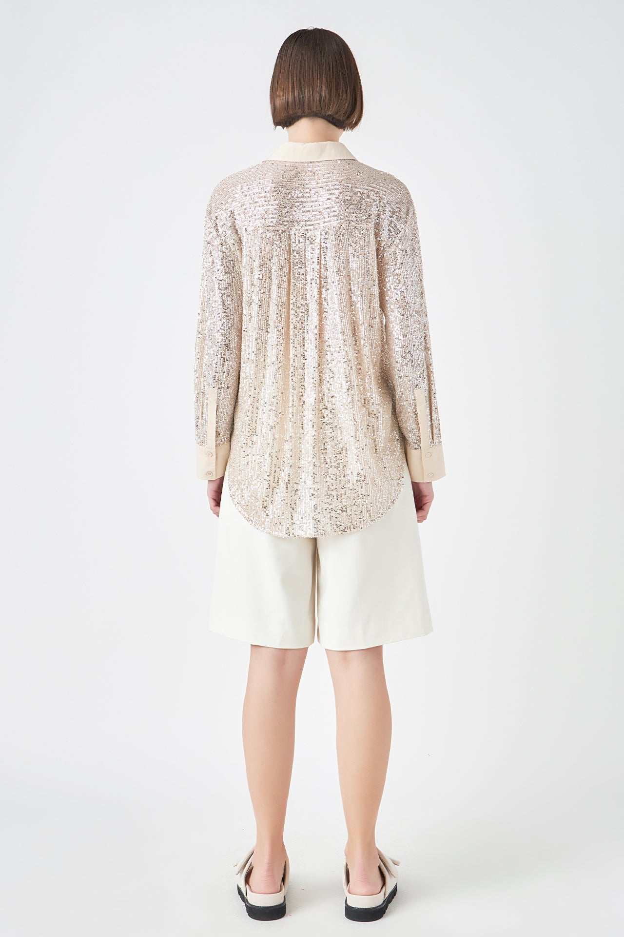 GREY LAB - Oversized Sequin Shirt - TOPS available at Objectrare