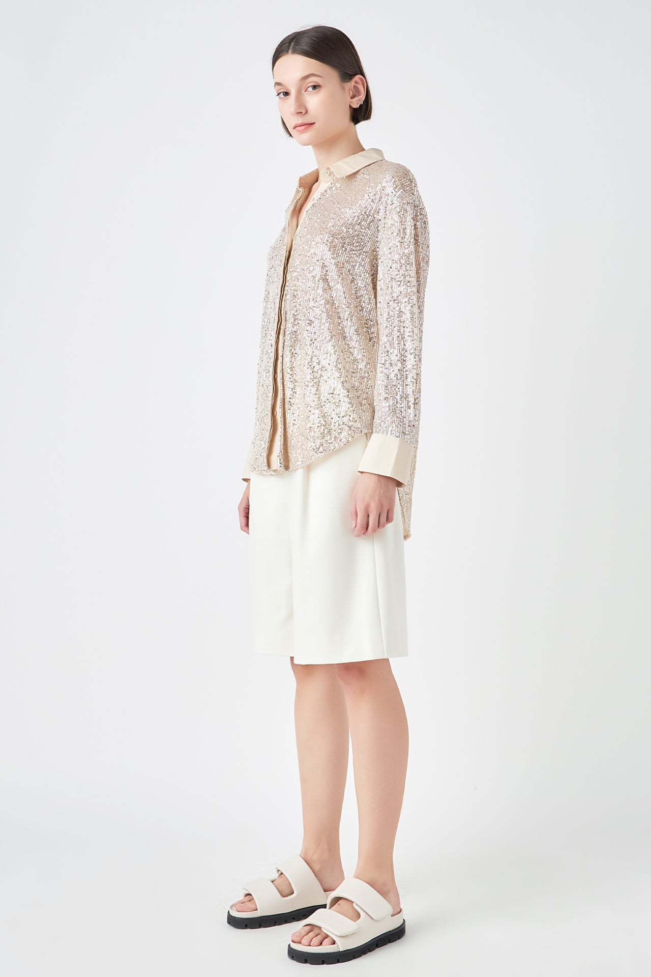 GREY LAB - Oversized Sequin Shirt - TOPS available at Objectrare