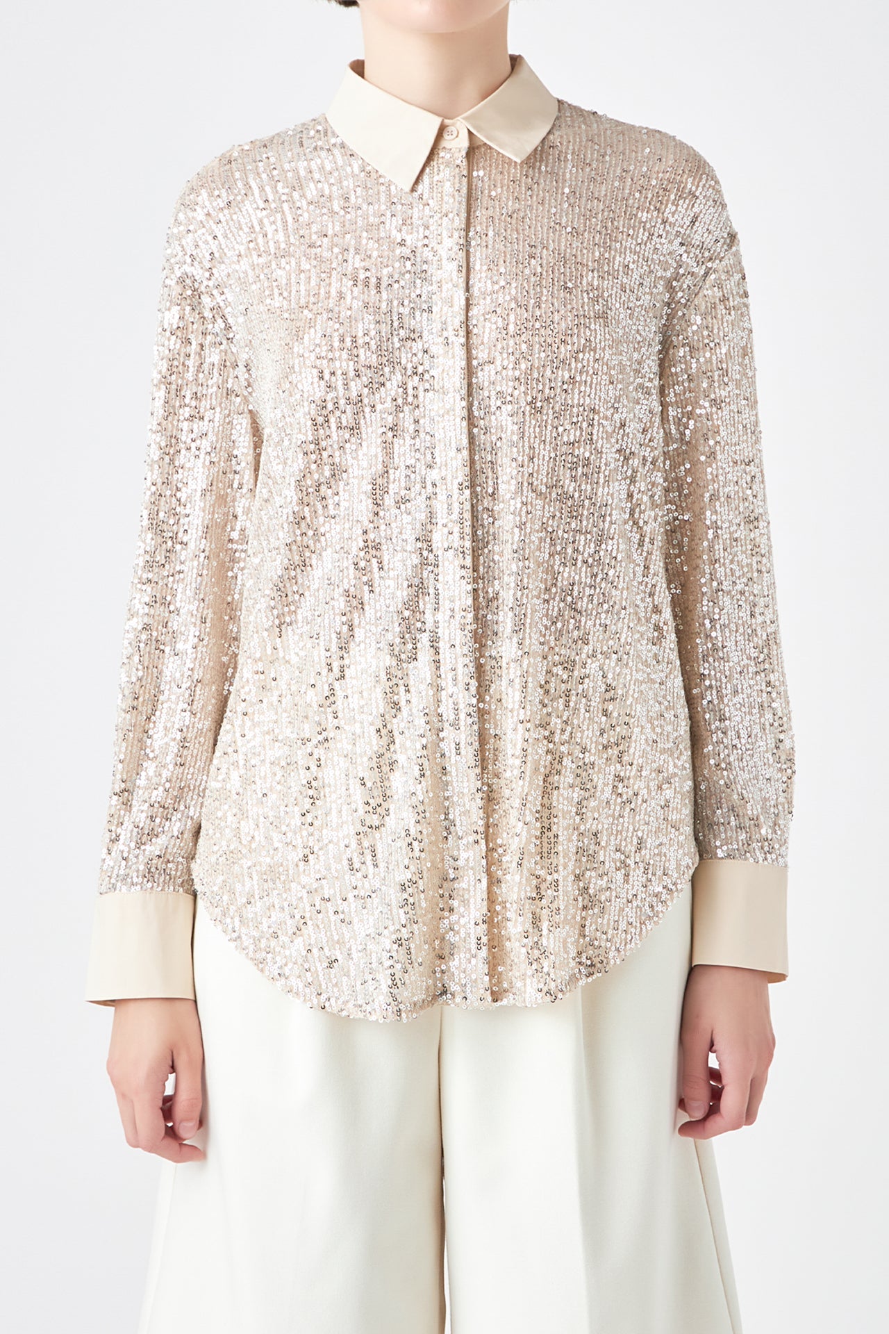GREY LAB - Oversized Sequin Shirt - TOPS available at Objectrare