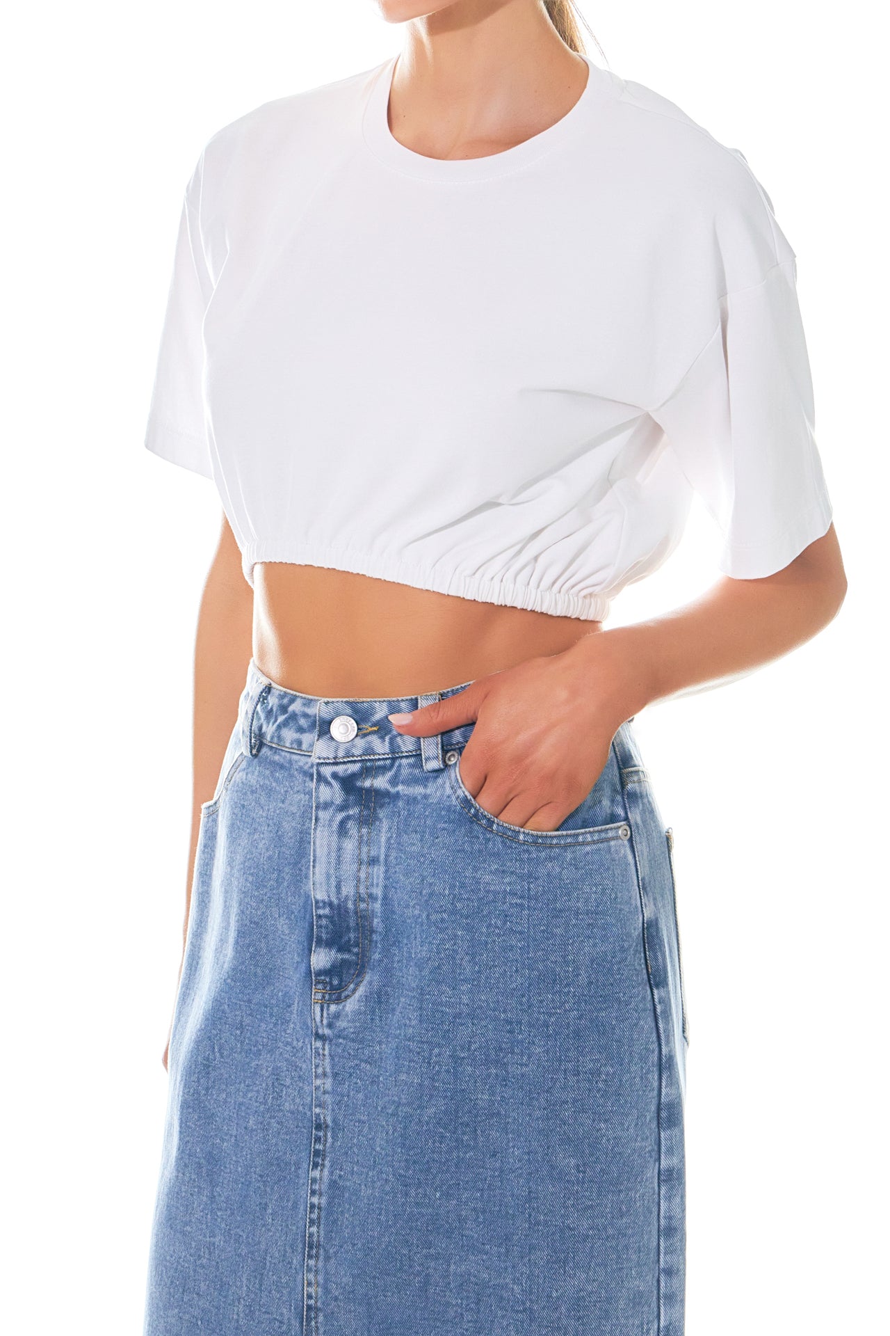 GREY LAB - Cropped T-Shirt - T-SHIRTS available at Objectrare