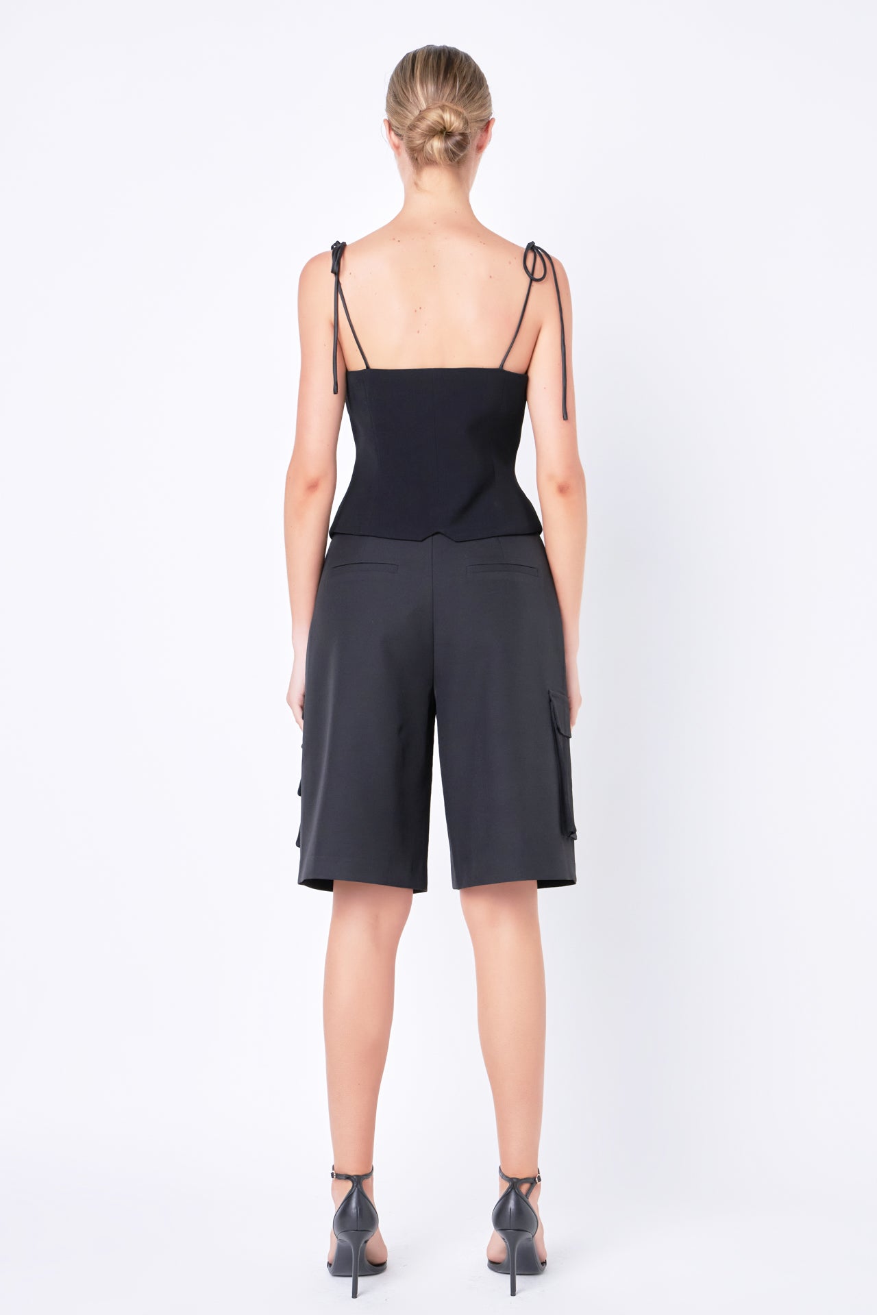 GREY LAB - Strappy Bow Fitted Vest - VEST available at Objectrare