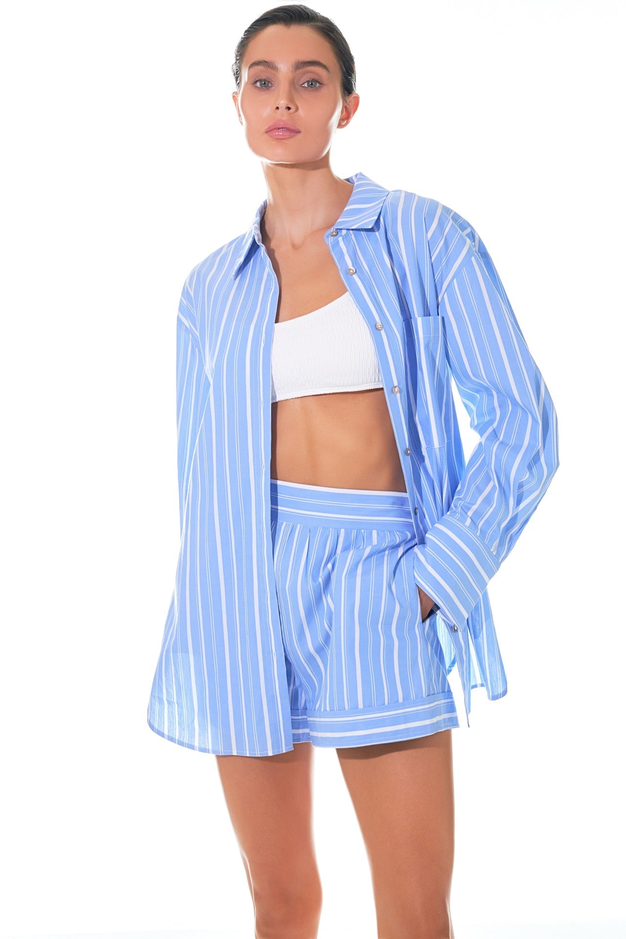 GREY LAB - Striped Oversized Shirt - SHIRTS & BLOUSES available at Objectrare