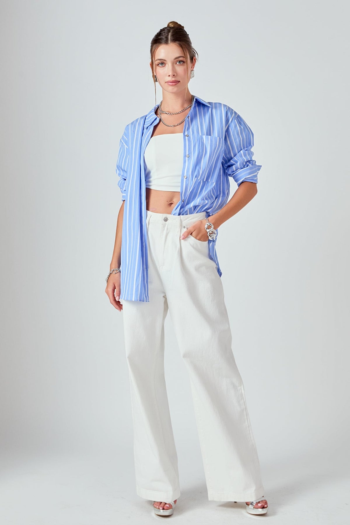 GREY LAB - Striped Oversized Shirt - SHIRTS & BLOUSES available at Objectrare