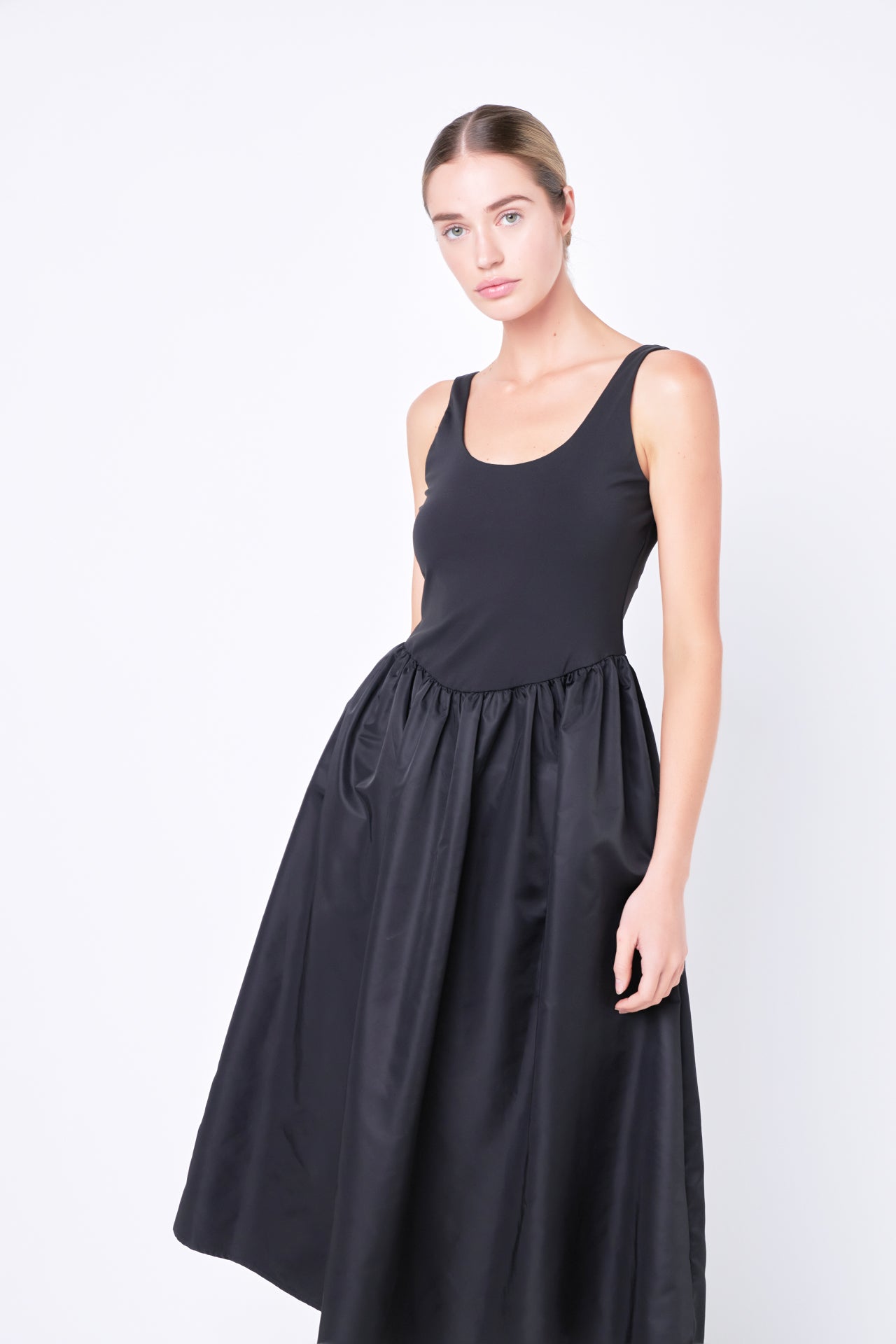 GREY LAB - Combination Soft Midi Dress - DRESSES available at Objectrare