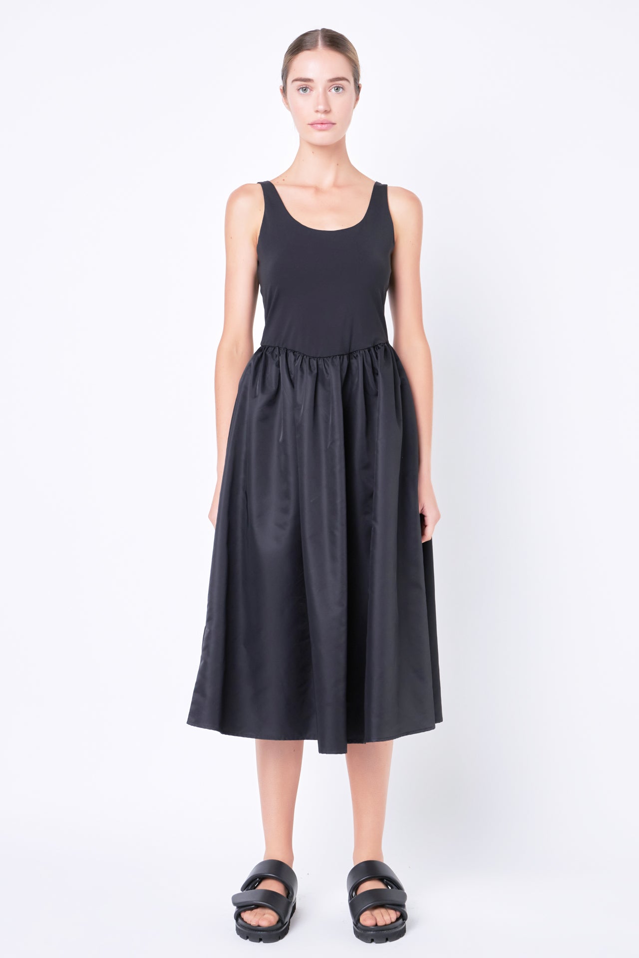 GREY LAB - Combination Soft Midi Dress - DRESSES available at Objectrare