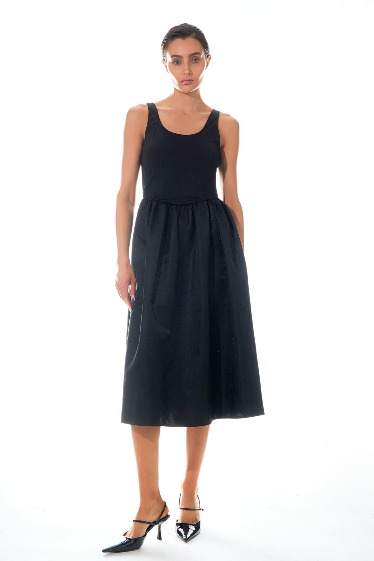 GREY LAB - Combination Soft Midi Dress - DRESSES available at Objectrare