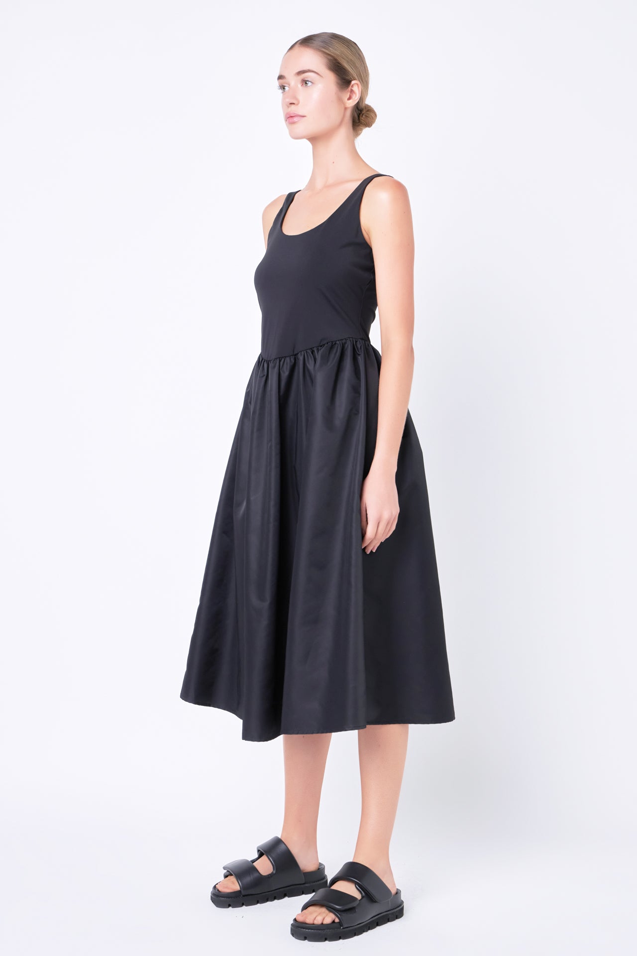 GREY LAB - Combination Soft Midi Dress - DRESSES available at Objectrare