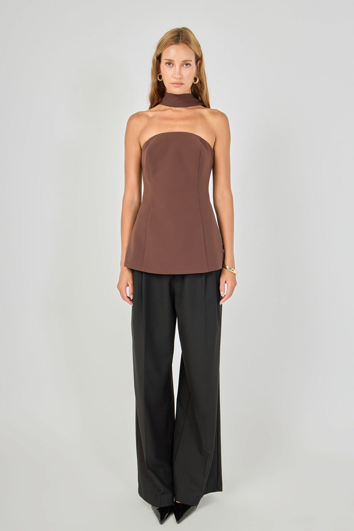 ENDLESS ROSE - Kaitlyn A-Line Choker Tie Top - TOPS available at Objectrare