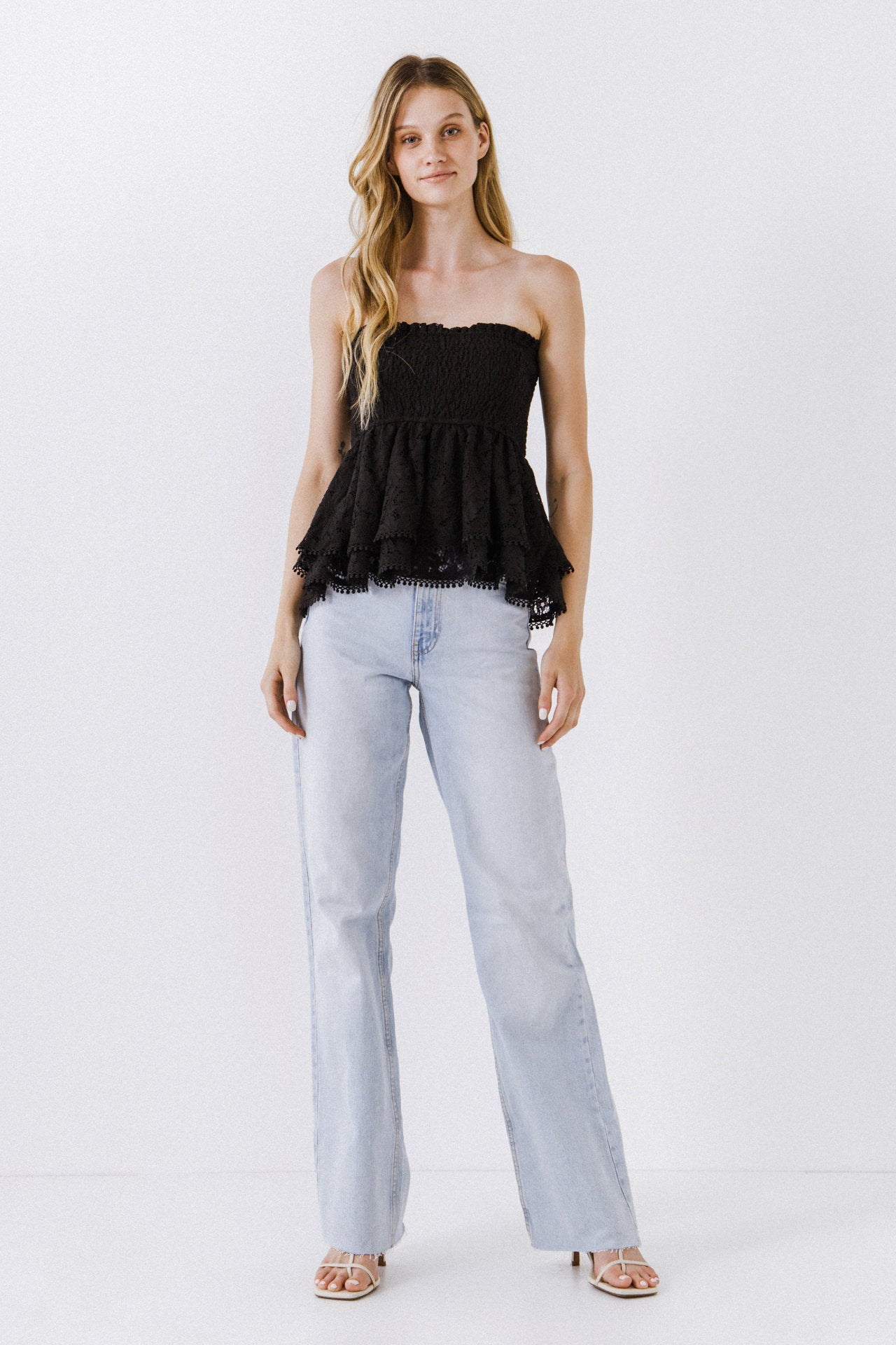 ENDLESS ROSE - Strapless Tube Lace top - TOPS available at Objectrare