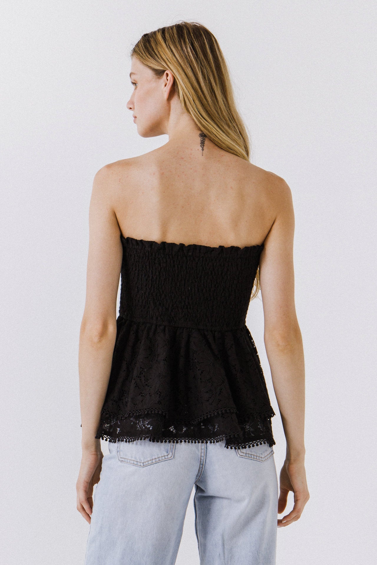 ENDLESS ROSE - Strapless Tube Lace top - TOPS available at Objectrare