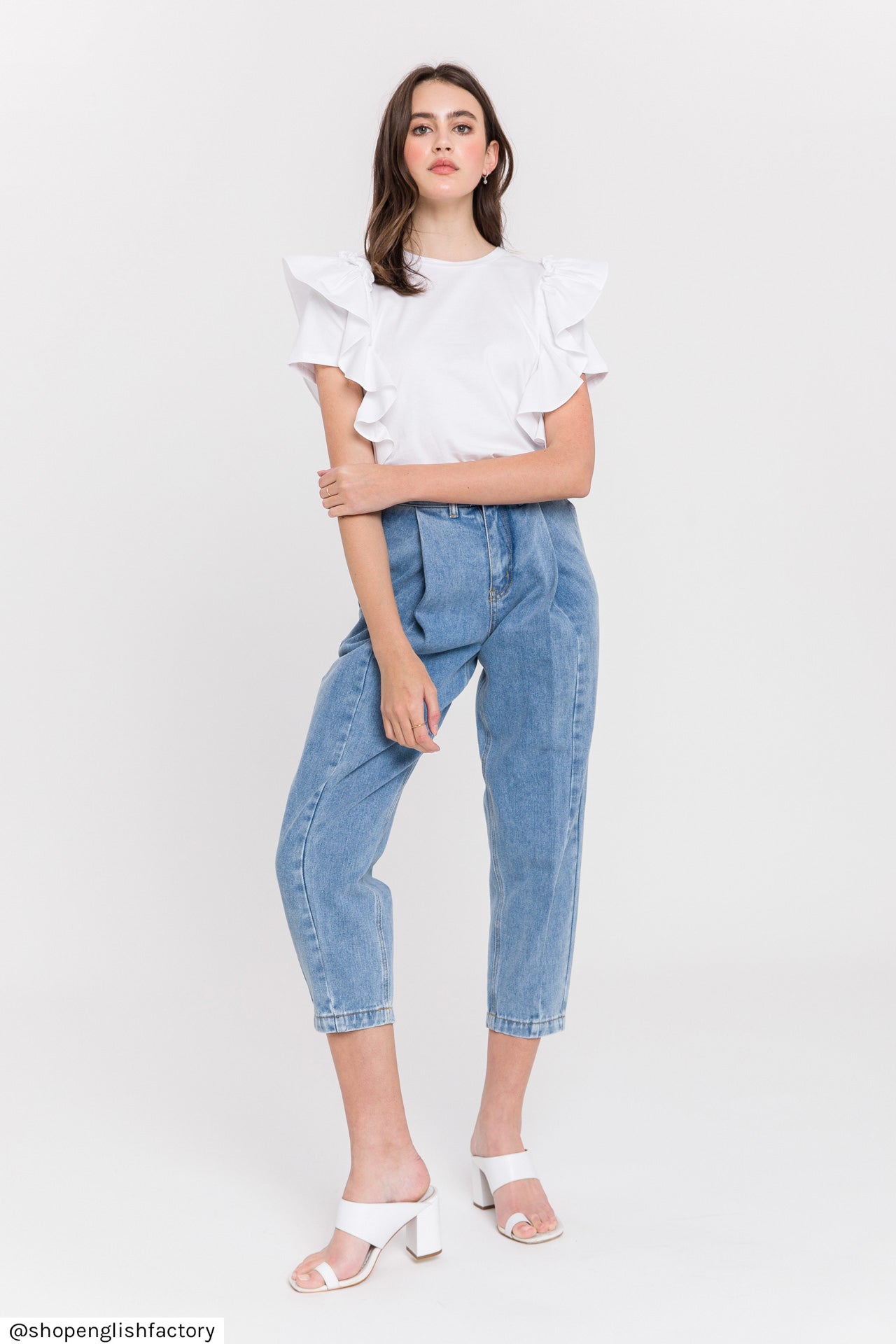 ENGLISH FACTORY - Pleated Mom Jeans - JEANS available at Objectrare