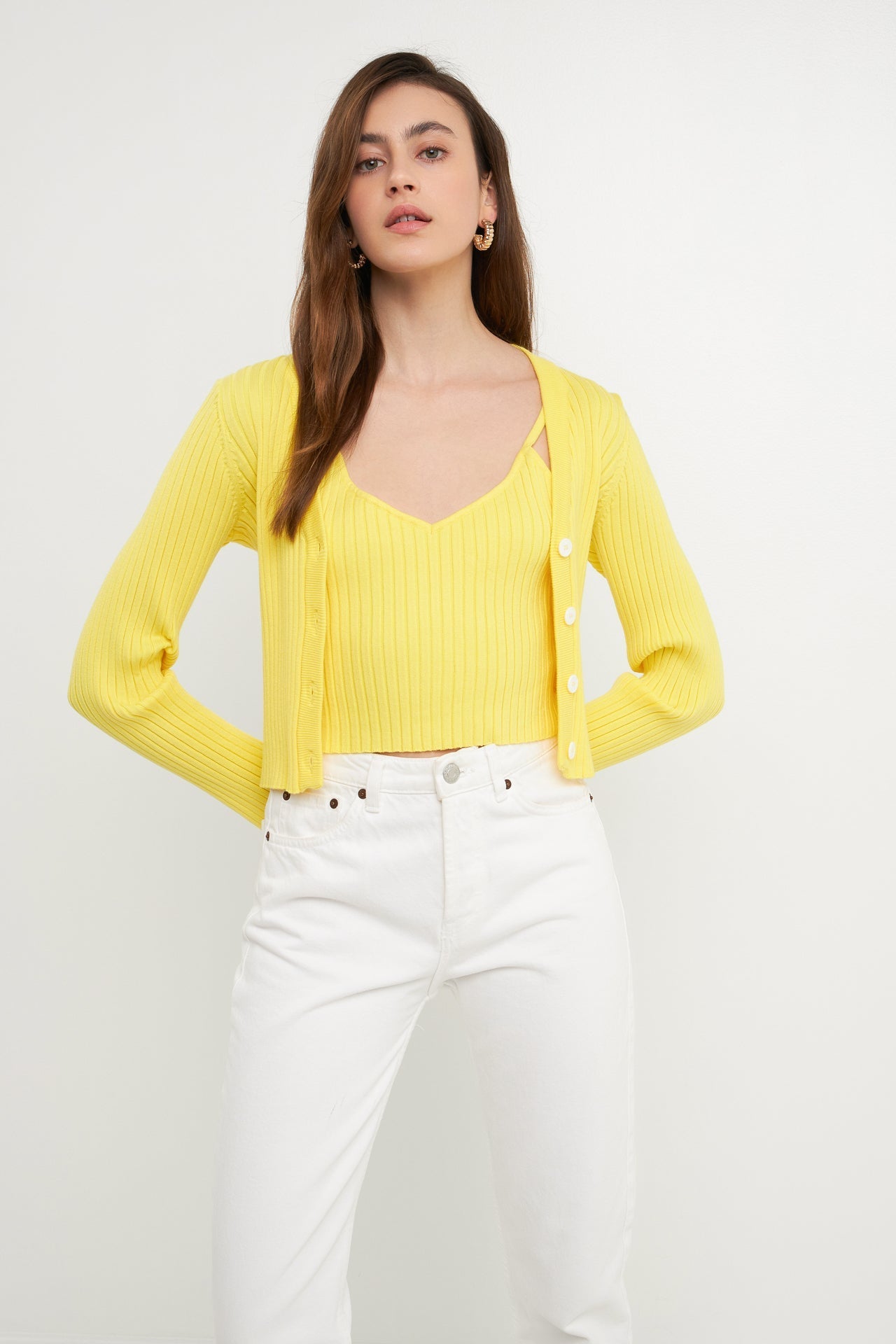 ENDLESS ROSE - Knit Cropped Lounge Cardigan - SWEATERS & KNITS available at Objectrare