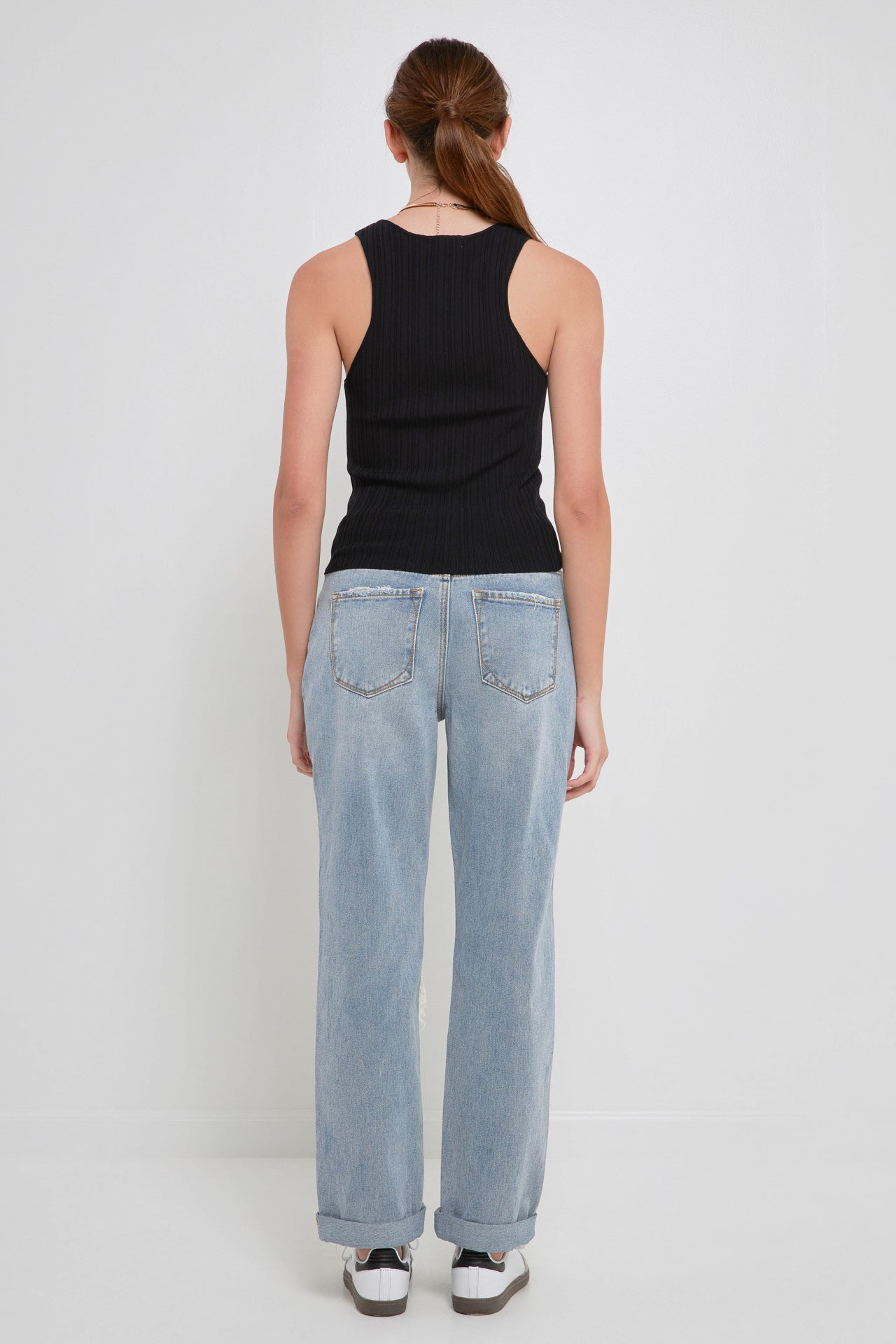 GREY LAB - Ribbed Racer Back Slick Tank - CAMI TOPS & TANK available at Objectrare