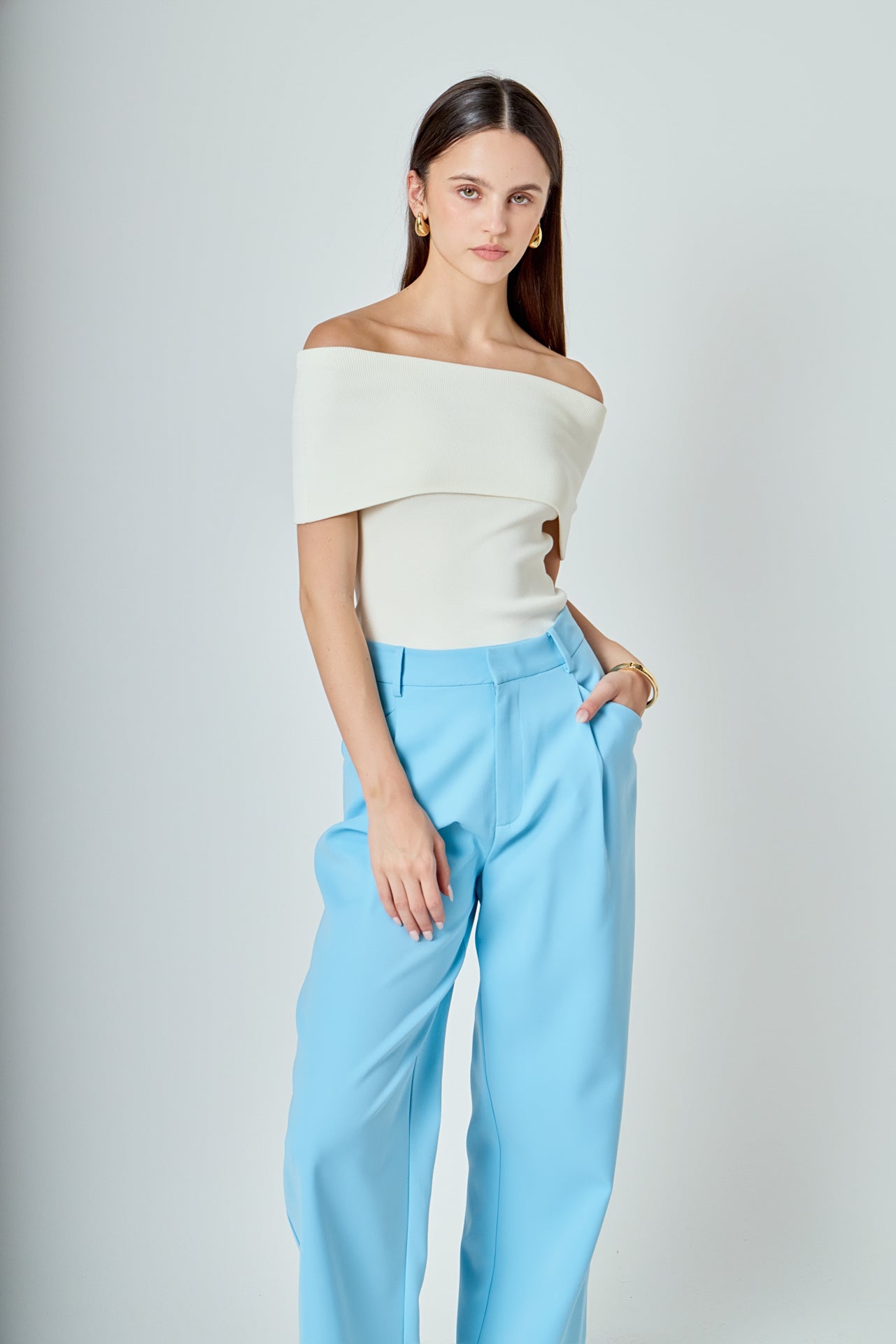 ENDLESS ROSE - High-Waisted Suit Trousers - PANTS available at Objectrare
