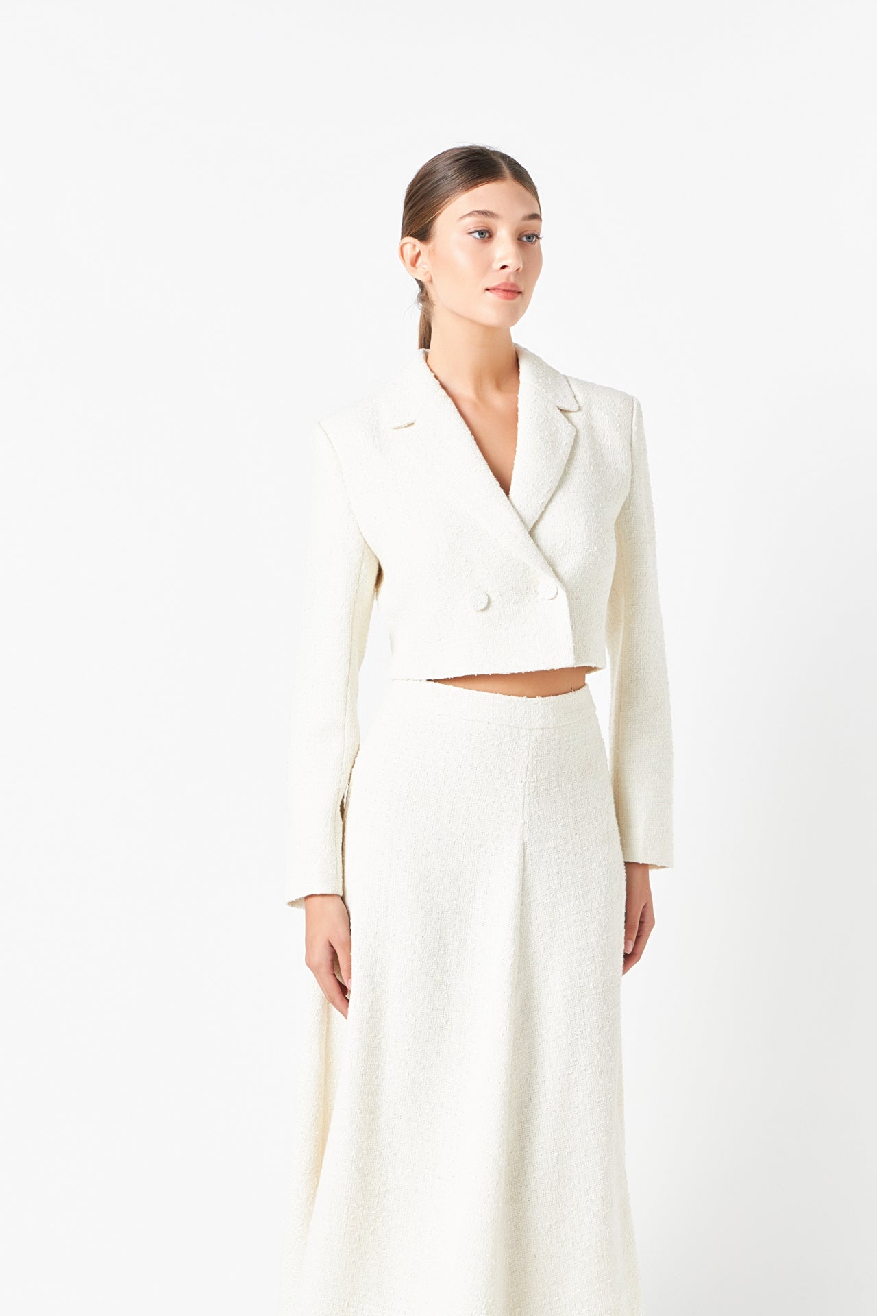 ENDLESS ROSE - Textured Cropped Jacket - BLAZERS available at Objectrare