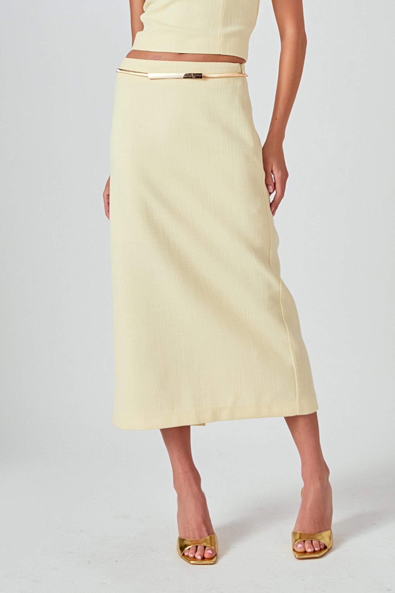 ENDLESS ROSE - Tweed Midi Skirt - SKIRTS available at Objectrare