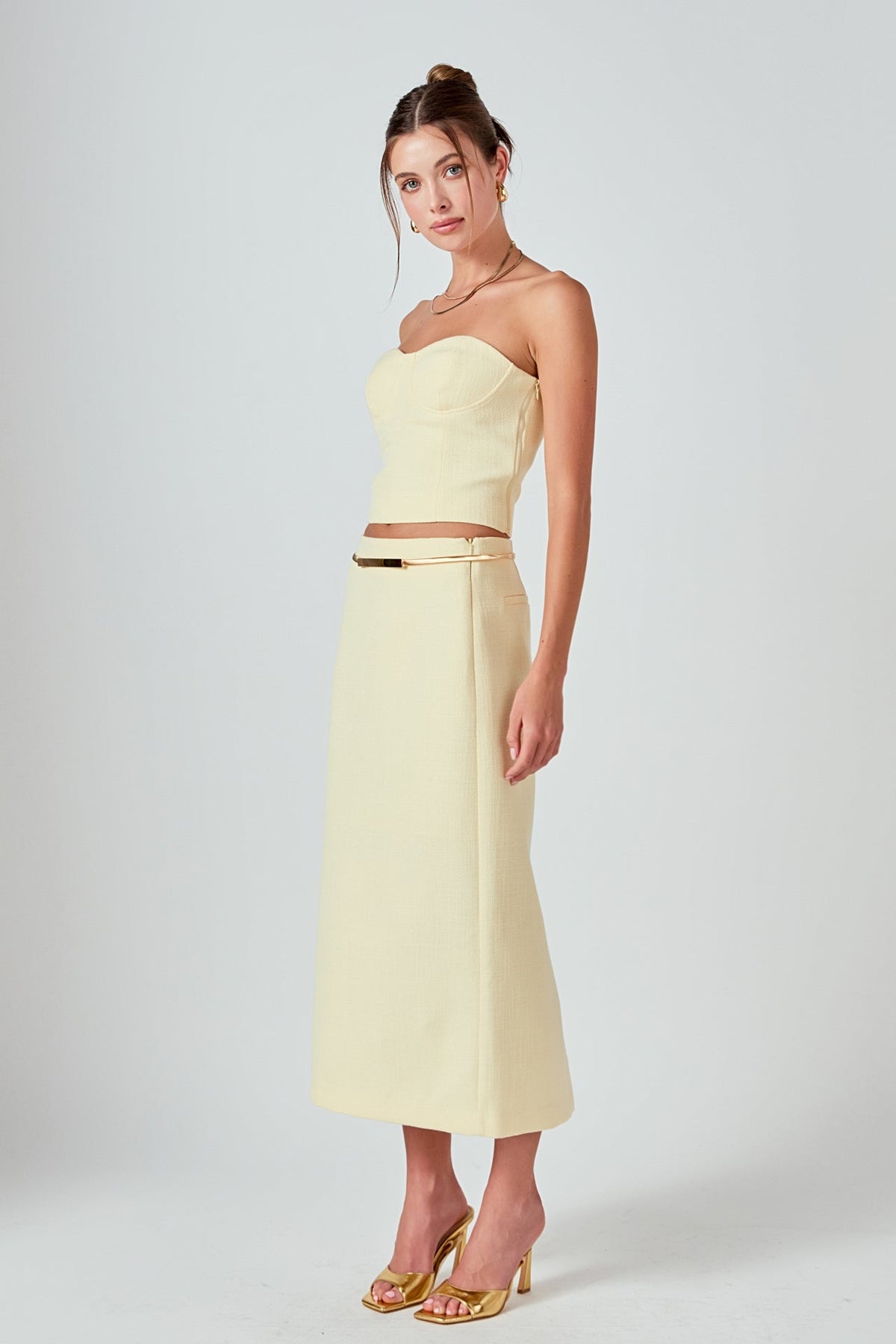 ENDLESS ROSE - Tweed Midi Skirt - SKIRTS available at Objectrare