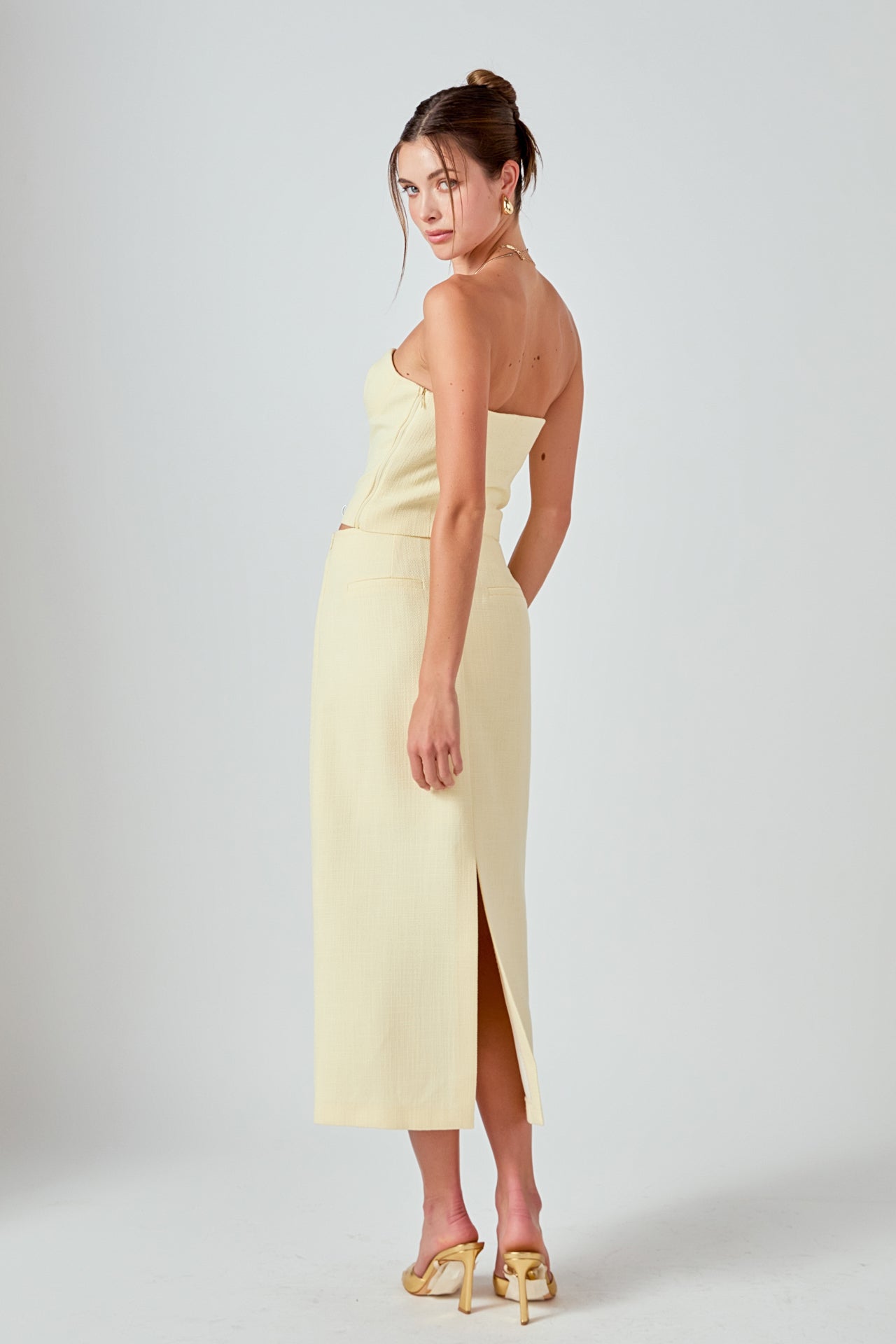ENDLESS ROSE - Tweed Midi Skirt - SKIRTS available at Objectrare