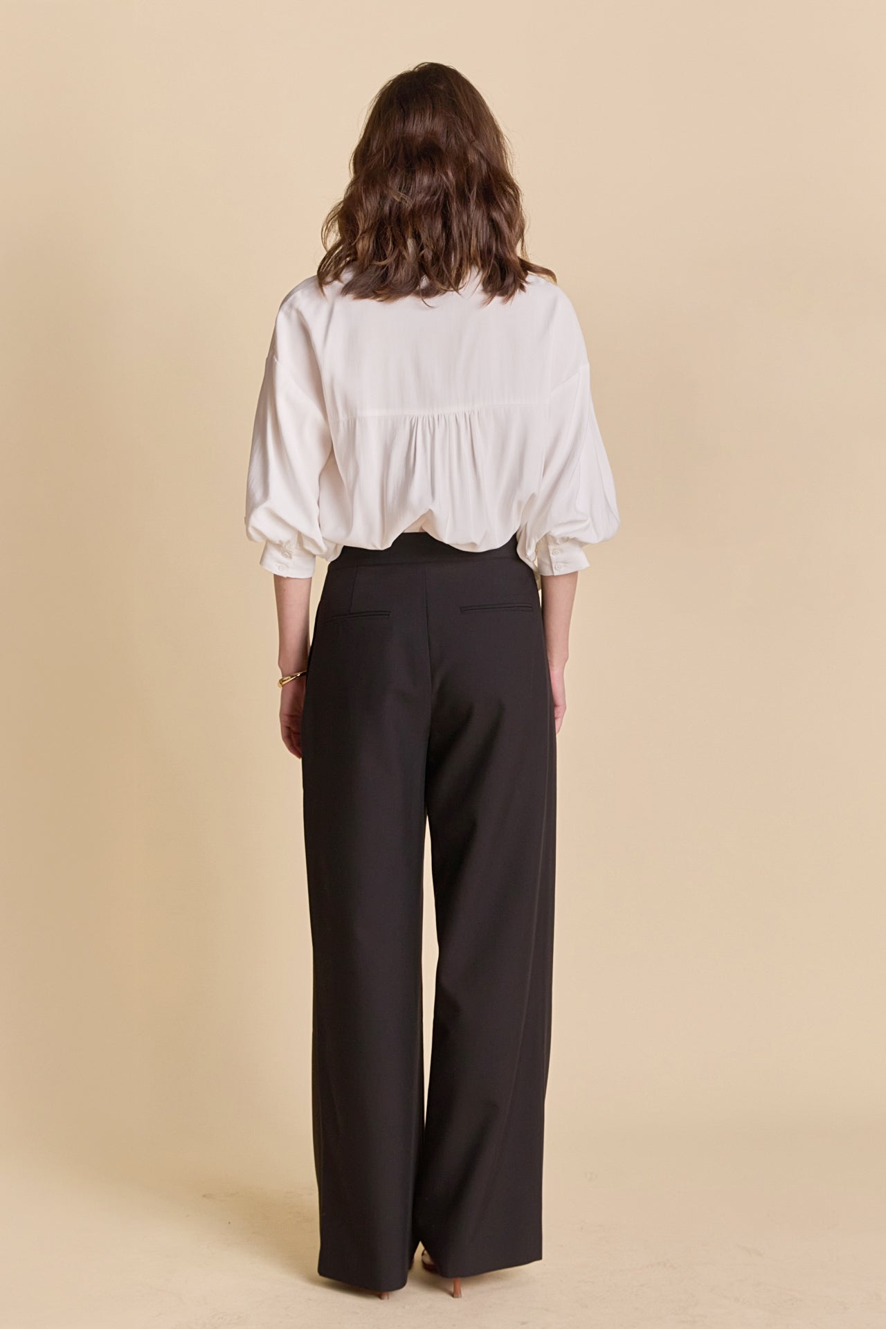 ENDLESS ROSE - Mid Rise Pleated Wide leg Trousers - PANTS available at Objectrare