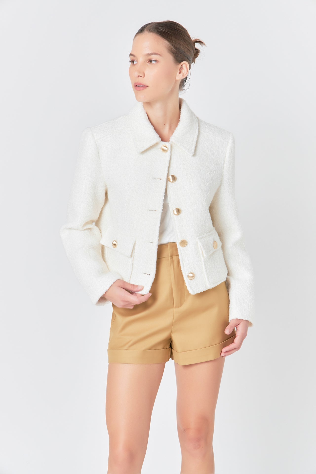 ENDLESS ROSE - Boucle Tweed Jacket - JACKETS available at Objectrare