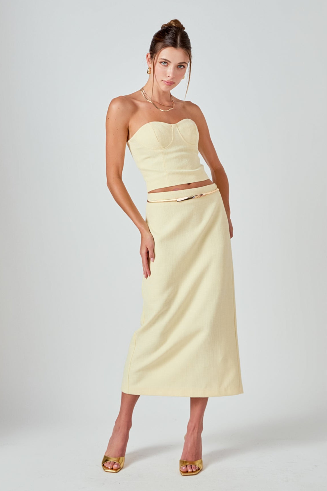 ENDLESS ROSE - Tweed Midi Skirt - SKIRTS available at Objectrare