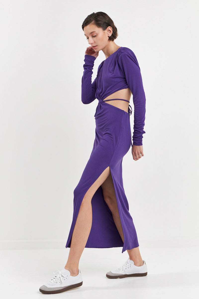 GREY LAB - Long Sleeve Open-Back Maxi Dress - DRESSES available at Objectrare