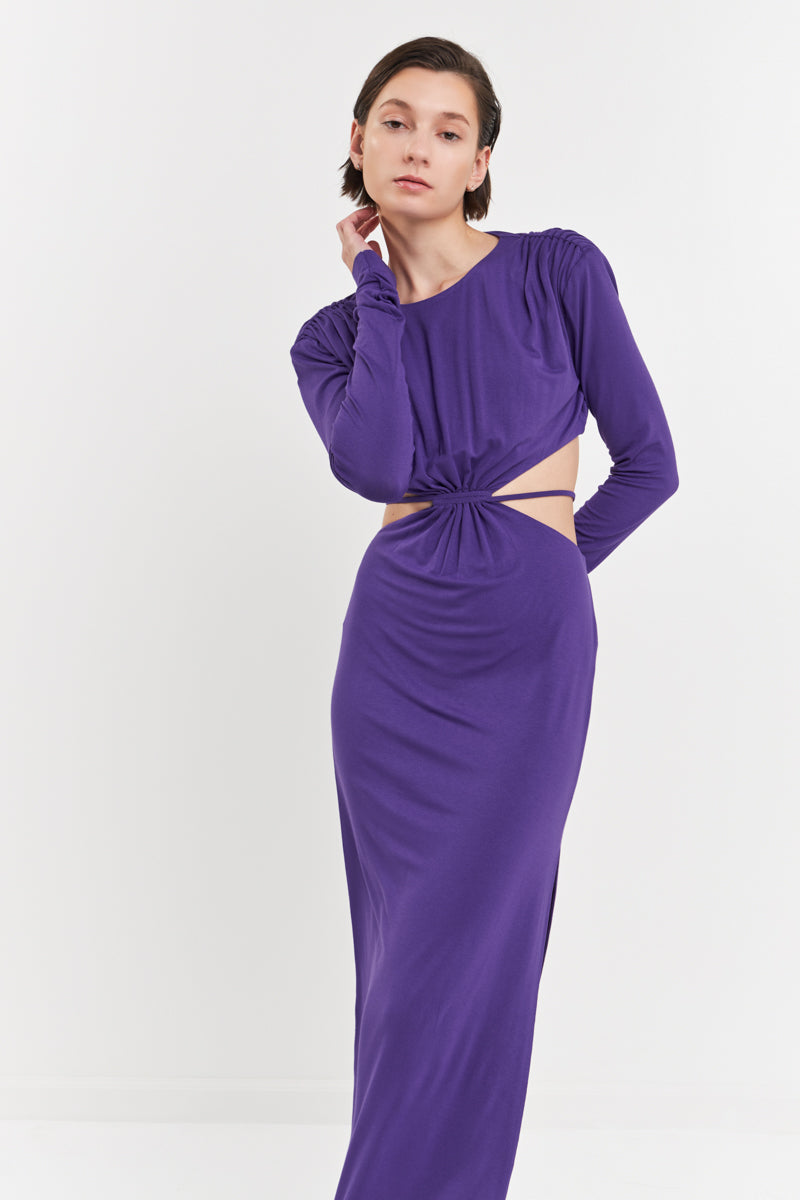 GREY LAB - Long Sleeve Open-Back Maxi Dress - DRESSES available at Objectrare