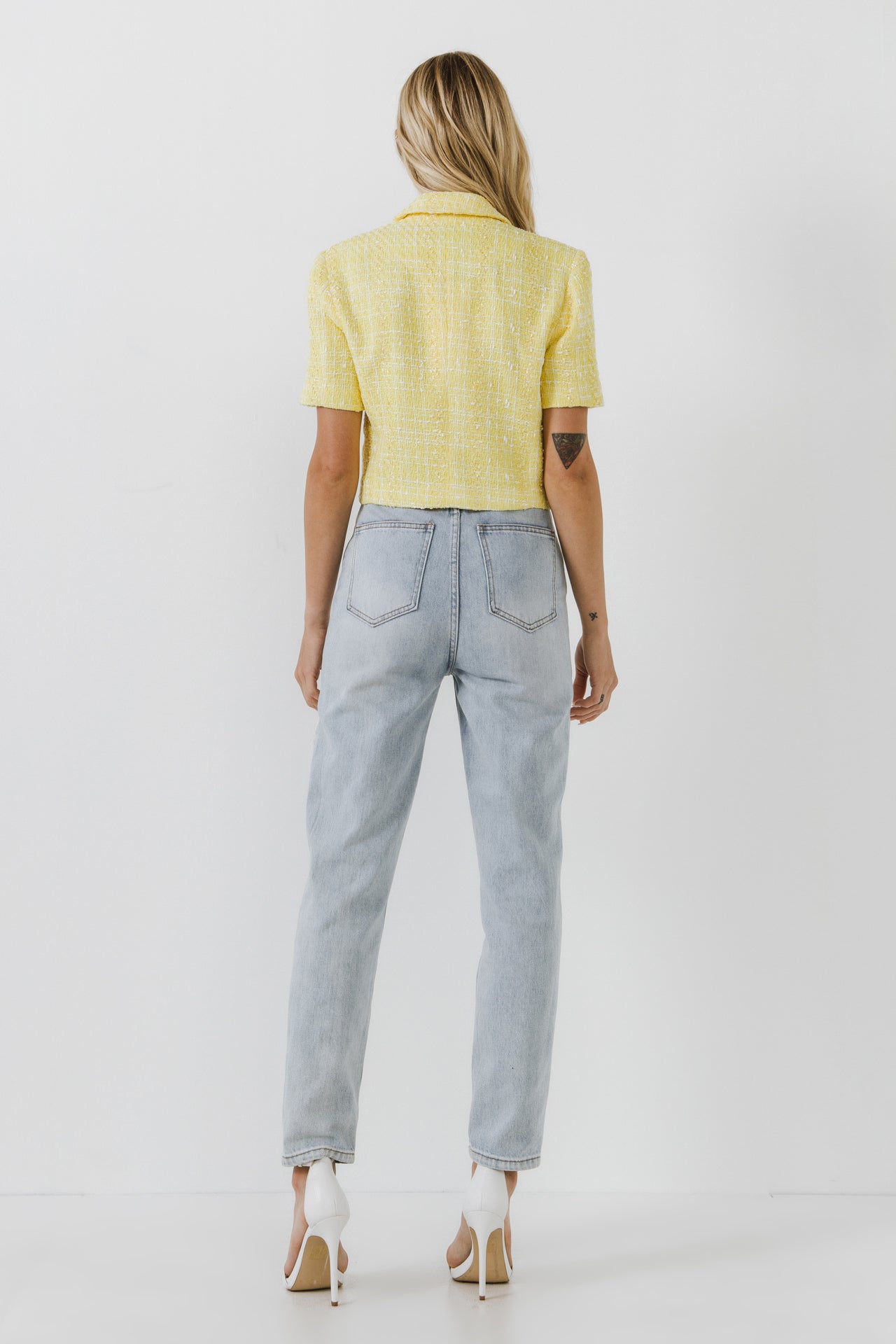 ENDLESS ROSE - Cropped Tweed Jacket - JACKETS available at Objectrare