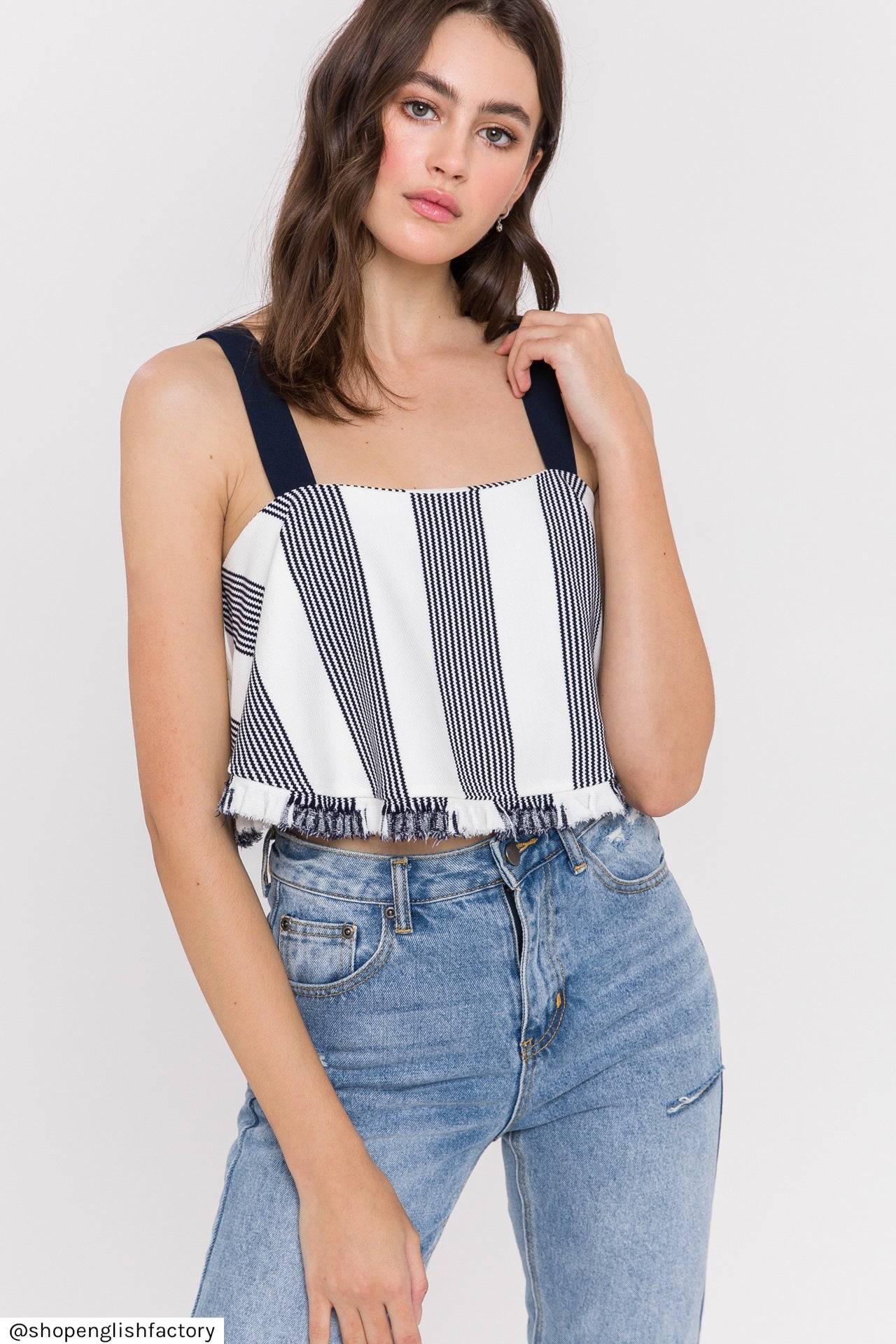 ENGLISH FACTORY - Stripe Crop Top - TOPS available at Objectrare