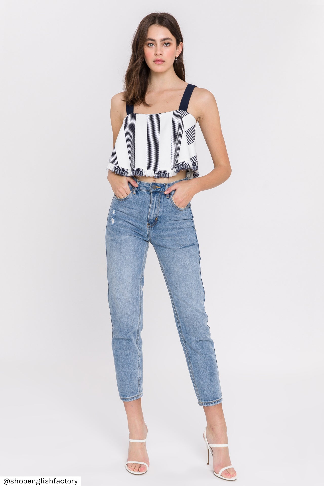 ENGLISH FACTORY - Stripe Crop Top - TOPS available at Objectrare