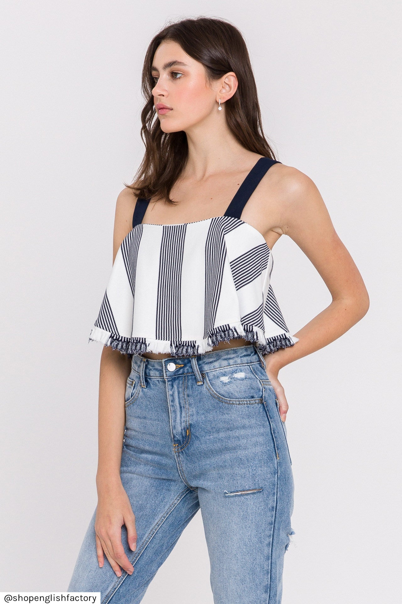 ENGLISH FACTORY - Stripe Crop Top - TOPS available at Objectrare