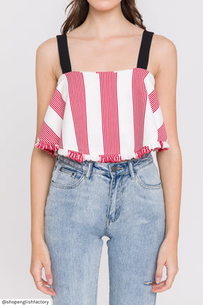 ENGLISH FACTORY - Stripe Crop Top - TOPS available at Objectrare