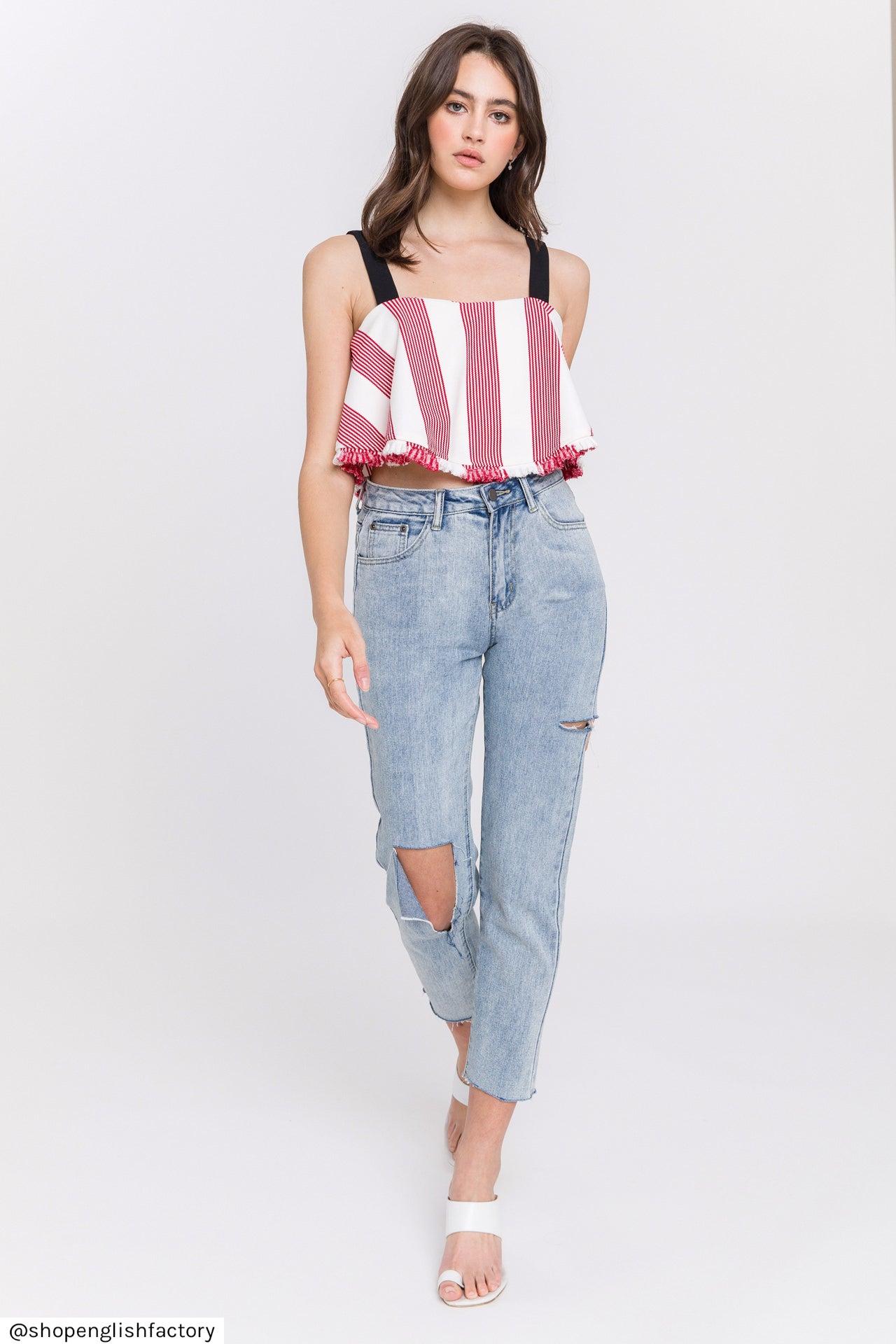 ENGLISH FACTORY - Stripe Crop Top - TOPS available at Objectrare