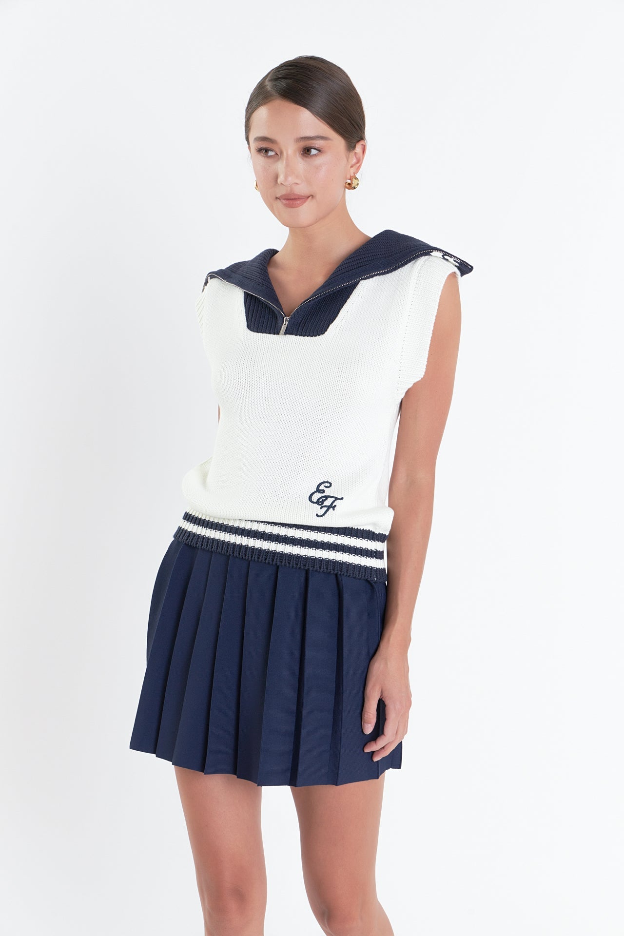 ENGLISH FACTORY - Pleated Mini Knit Skirt - SKIRTS available at Objectrare