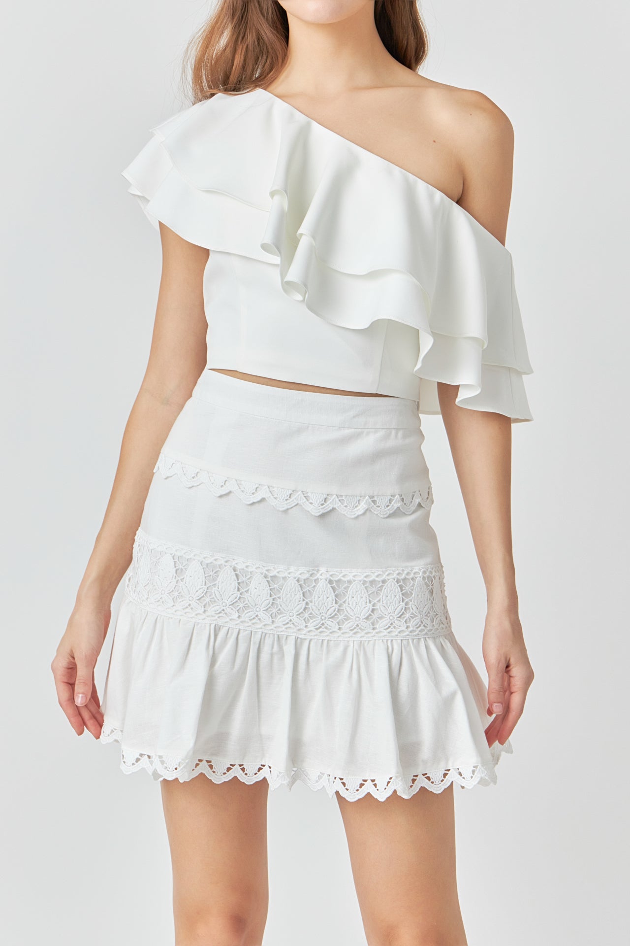 ENDLESS ROSE - Ruffled One Shoulder Top - TOPS available at Objectrare