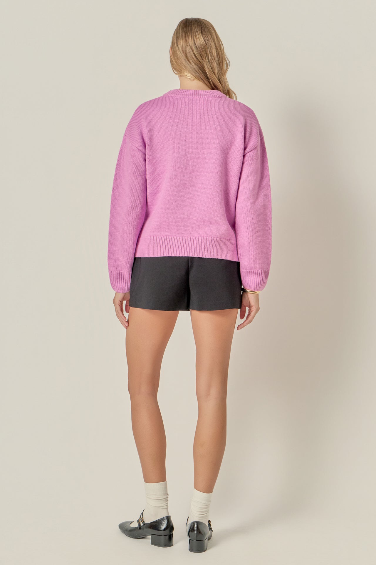 ENGLISH FACTORY - Lucky Glitter Lettering Sweater - SWEATERS & KNITS available at Objectrare